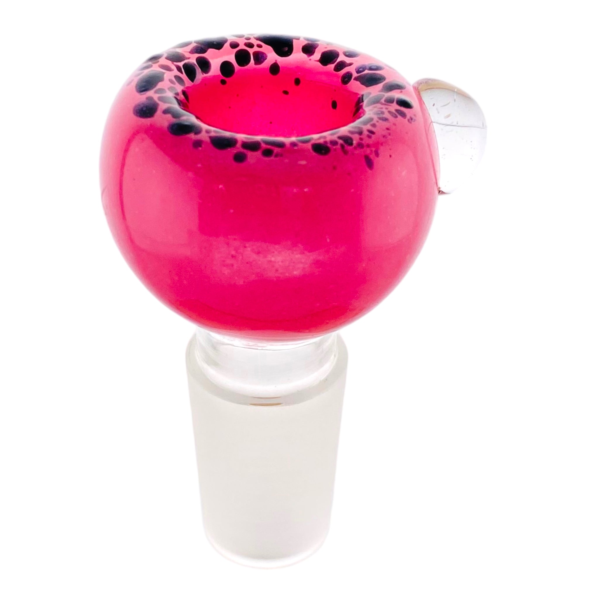 18mm Flower Bowl - Bubble With Frosted Rim Bong Bowl Piece - Pink