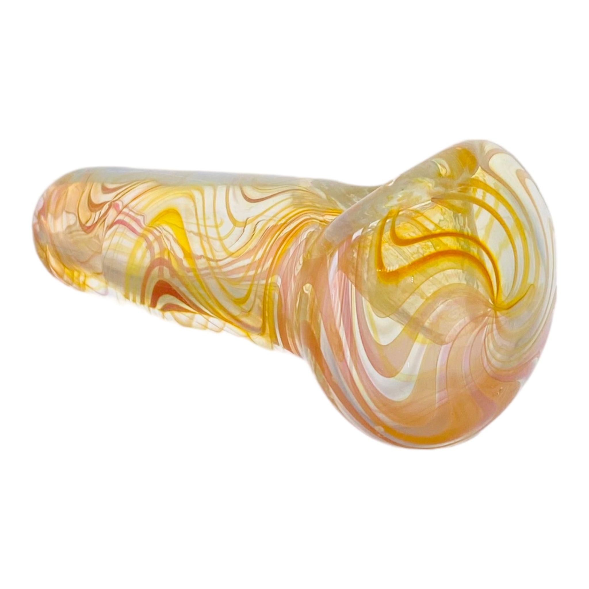 Inside Out Multicolor Changing Glass Spoon Pipe With Fuming Linework