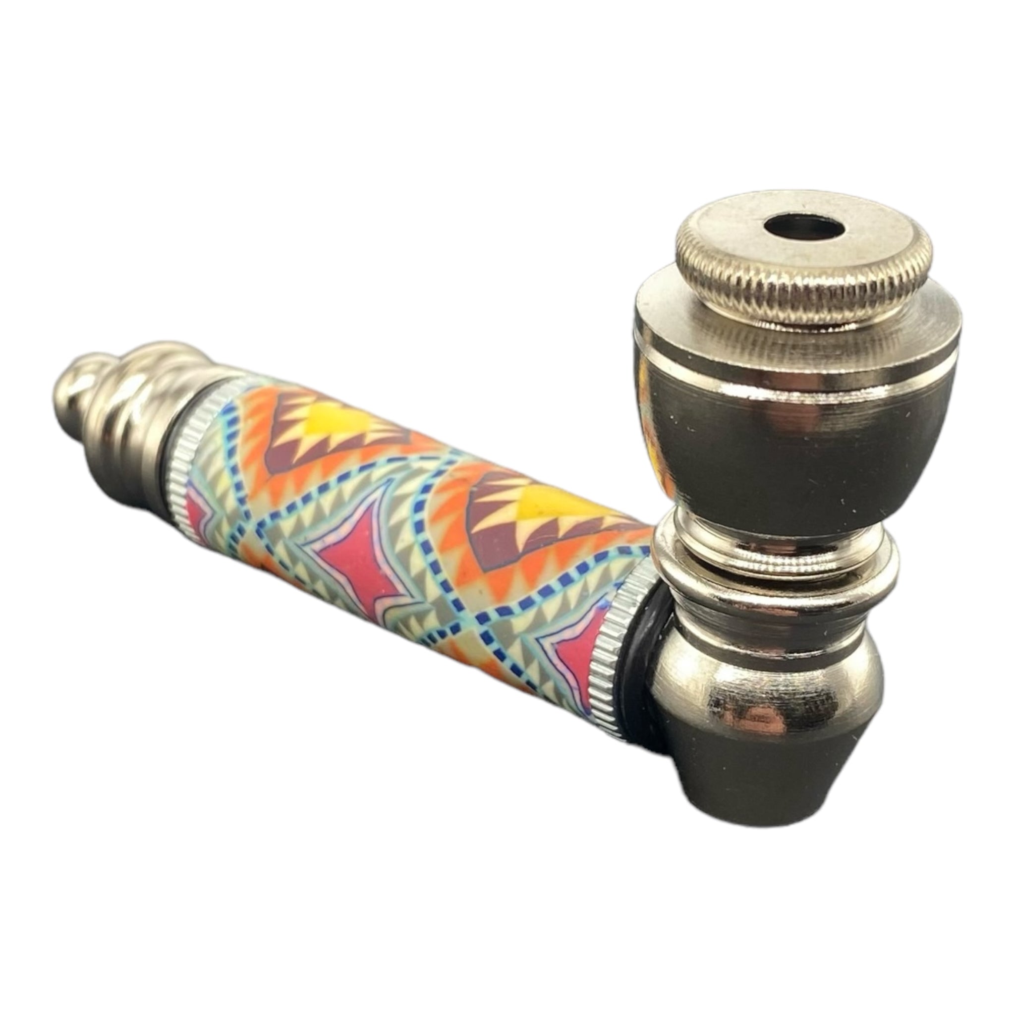 cute girly Metal Hand Pipes - Silver Chrome Hand Pipe With Sacred Geometry for sale