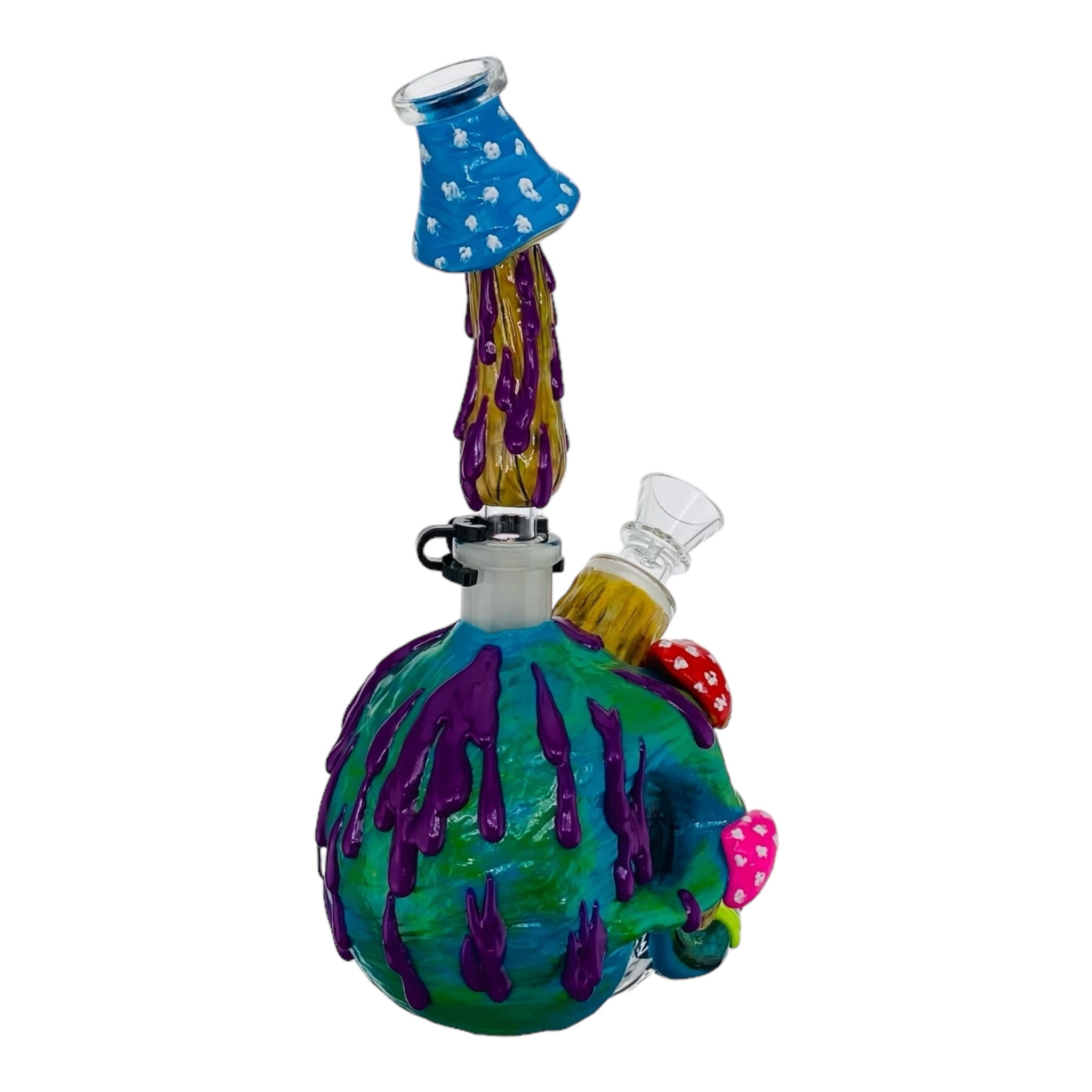 cute and girly Skull Bong With Mushrooms And Removeable Mouthpiece for sale