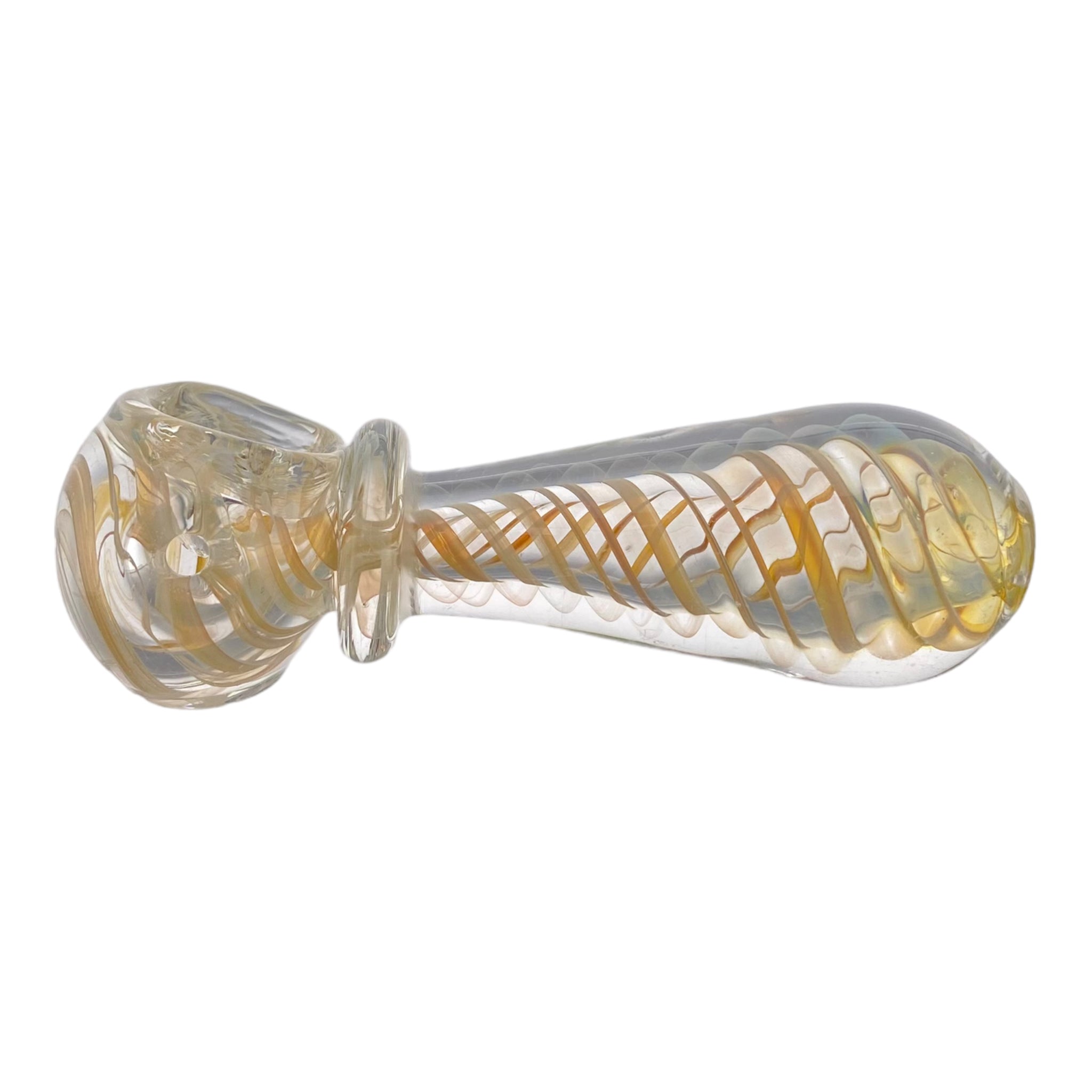 cheap cute Inside Out Yellow Color Changing Glass Spoon Pipe With Fuming Twist