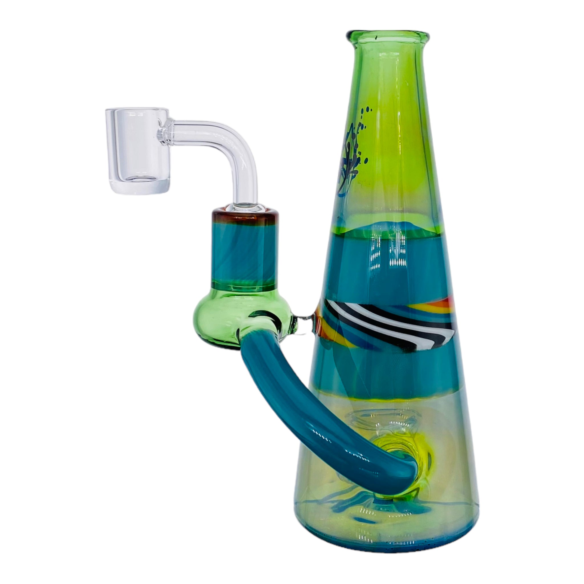 Pulsar Glass Green Lamp Dab Rig With Wig Wag Linework