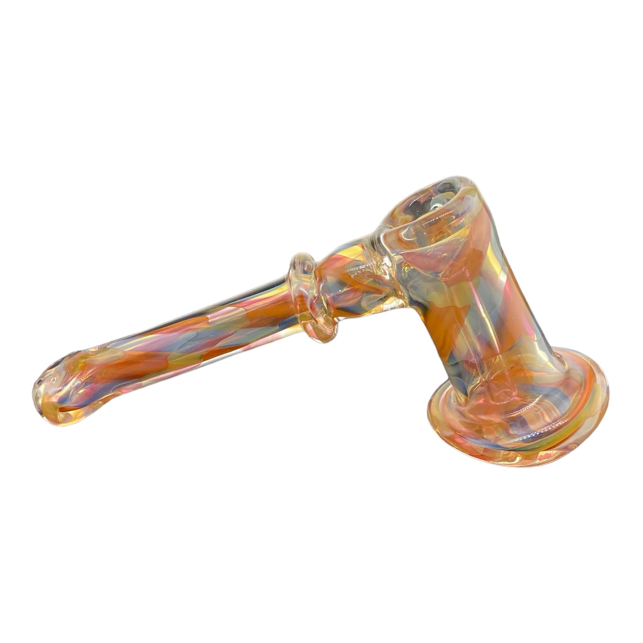 best Lay-Down Silver And Gold Fumed Bubbler glass hash Hammer