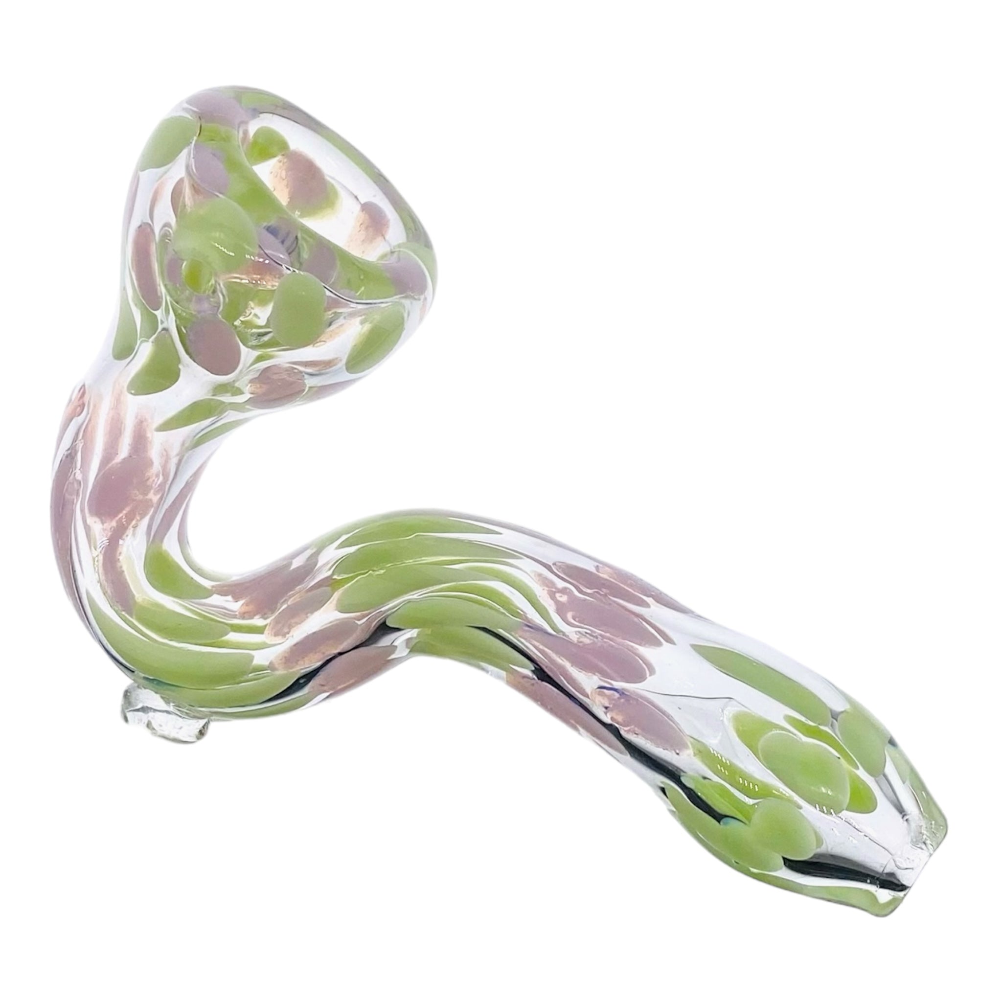 cute and girly Pink and Green Spots Sherlock Glass Hand Pipe
