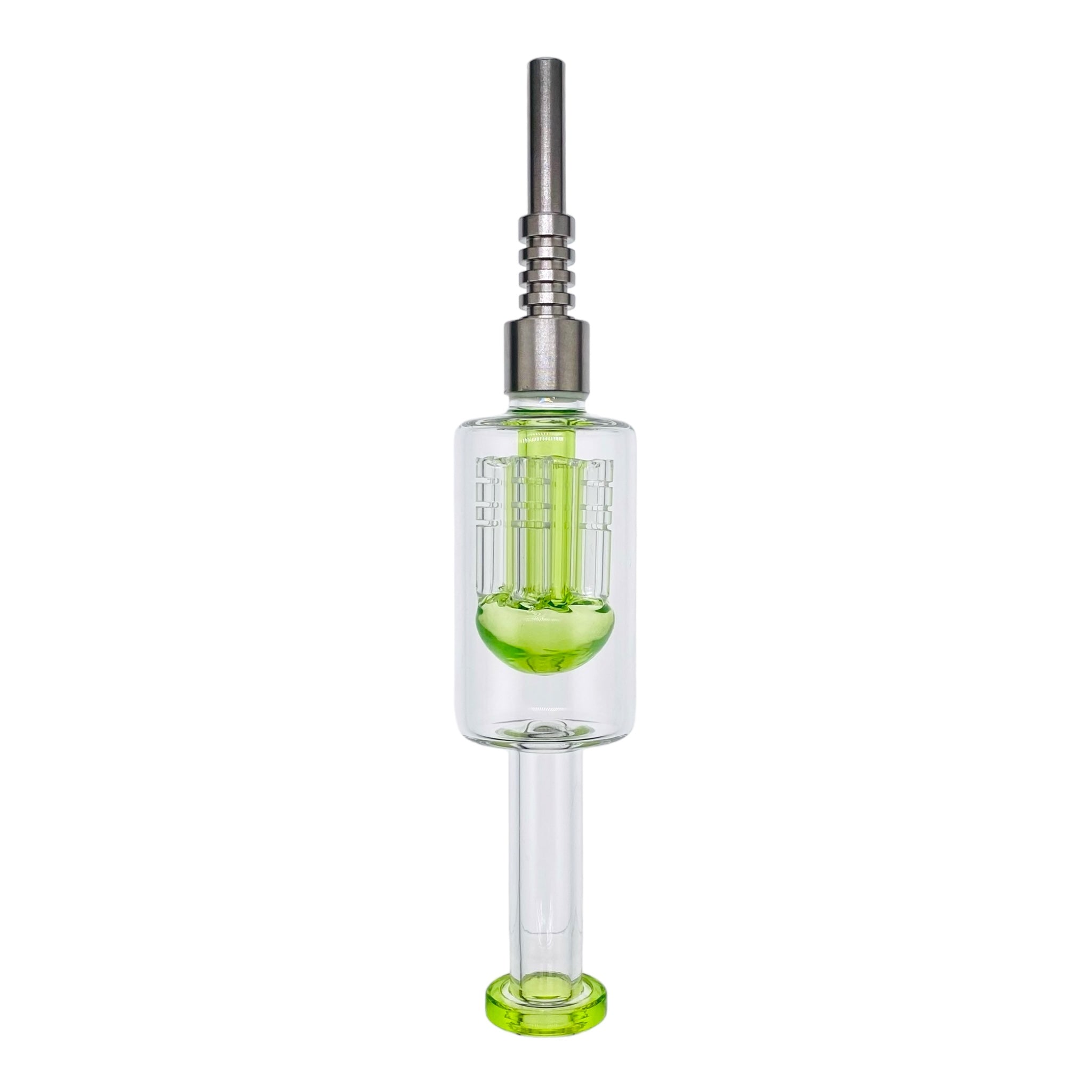 Small Nectar Collector With Green Tree Perc And Threaded Tip for sale