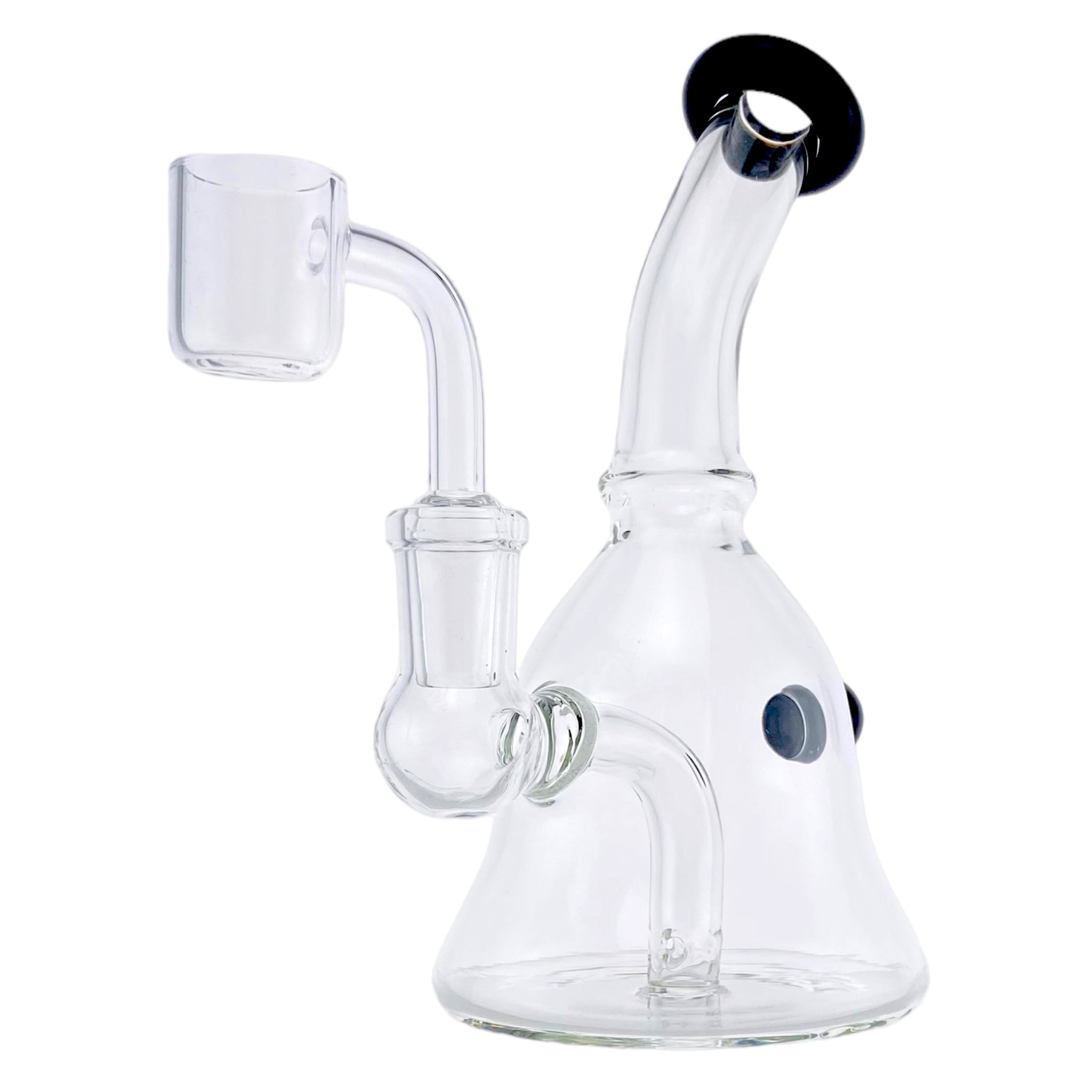 best cute cheap durable Mini Bell Shape Dab Rig With Black Mouthpiece And Marble