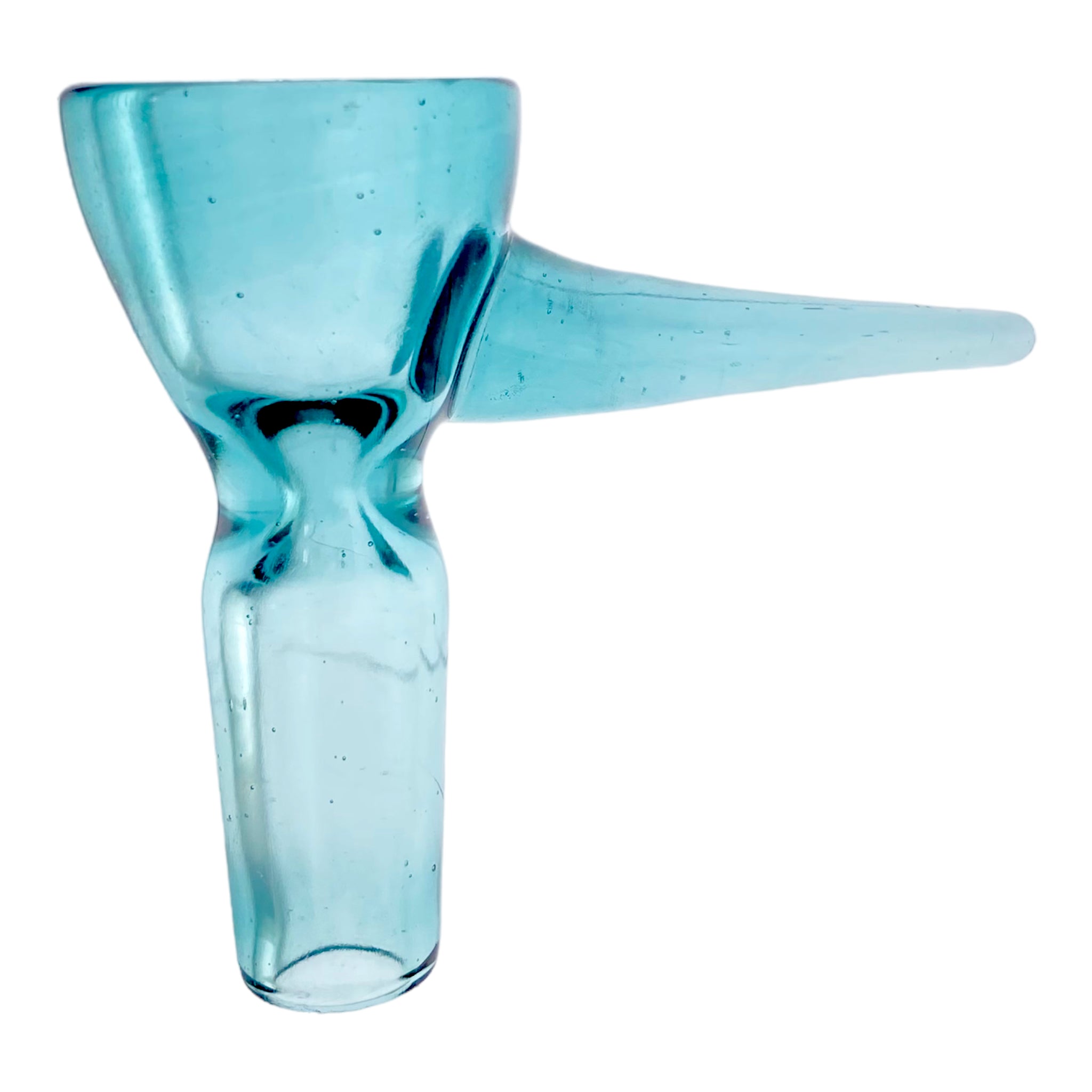Optera Glass - Aqua Blue With Aqua Blue Handle Full Color - 14mm Bowl Piece