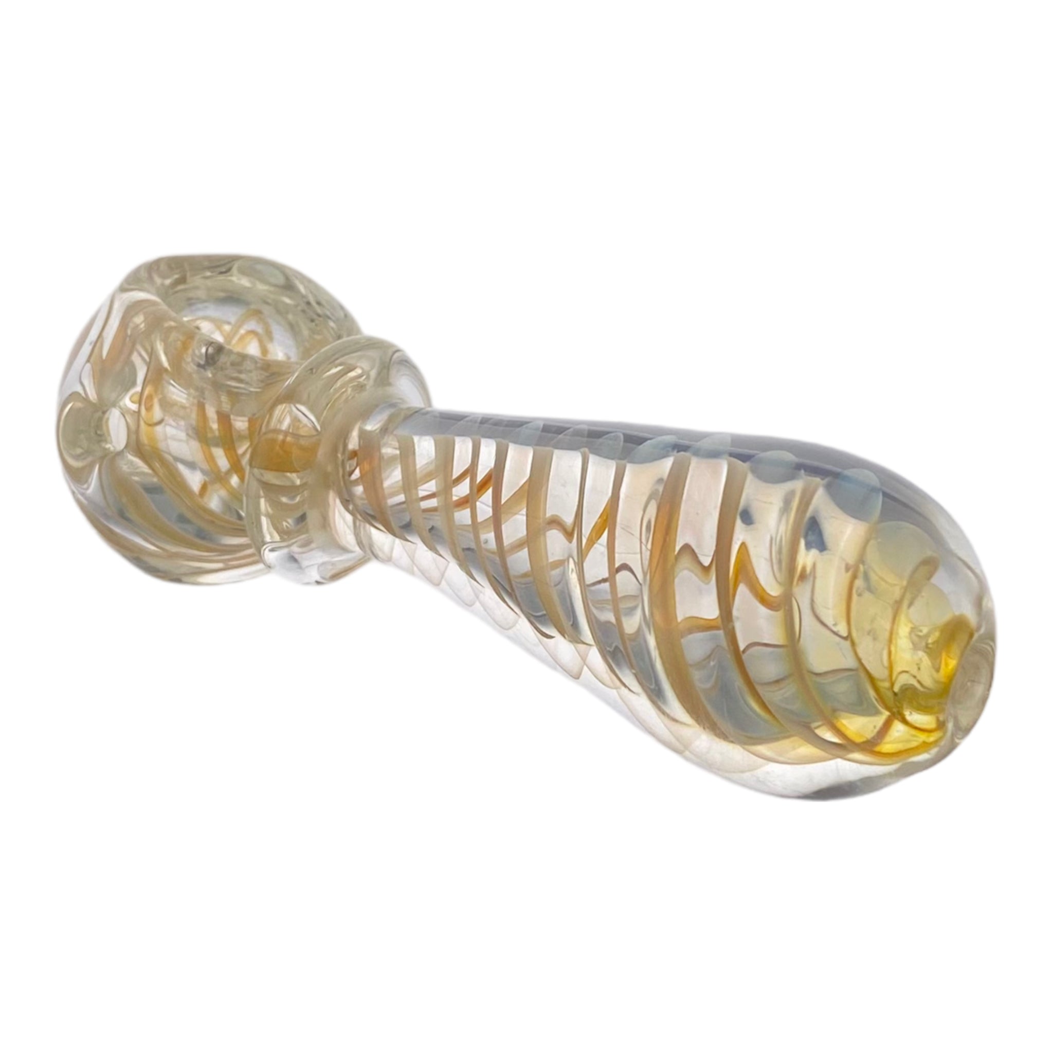 cheap cute Inside Out Yellow Color Changing Glass Spoon Pipe With Fuming Twist
