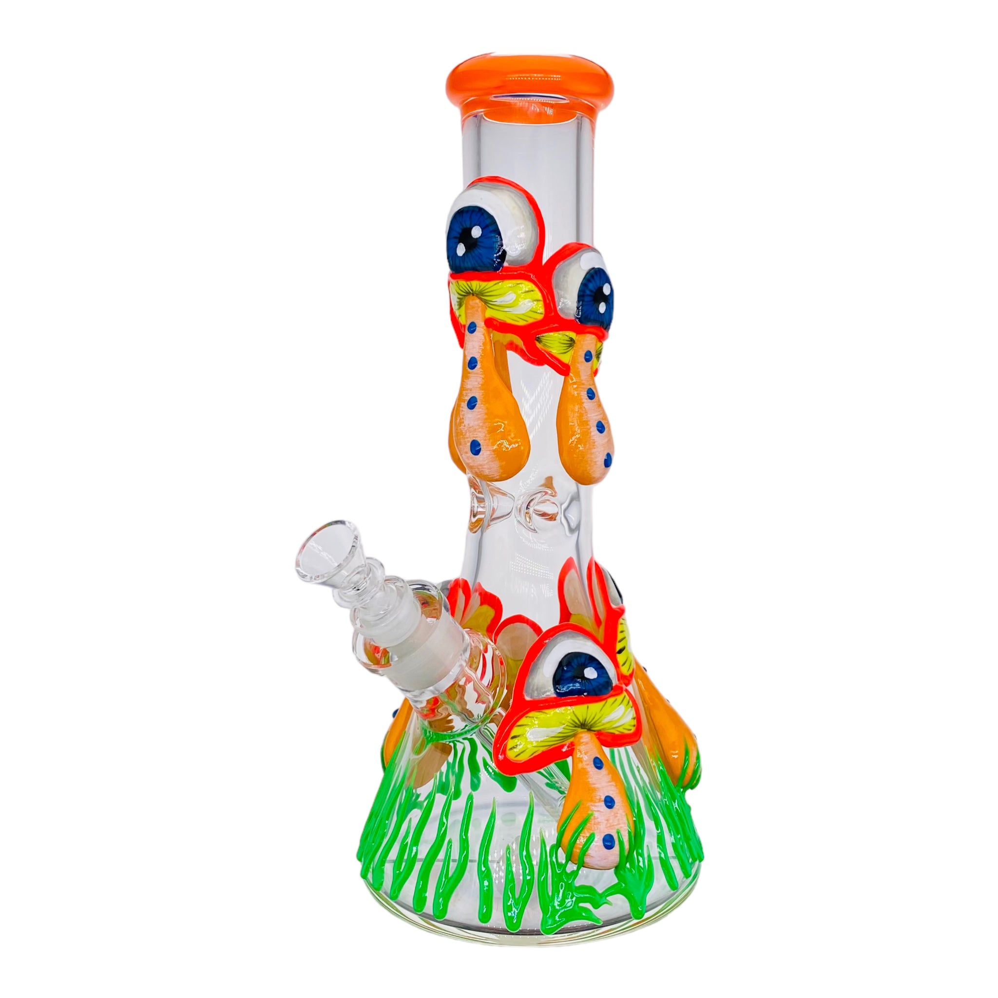 12 Inch Trippy Magical Mushroom Beaker Bong