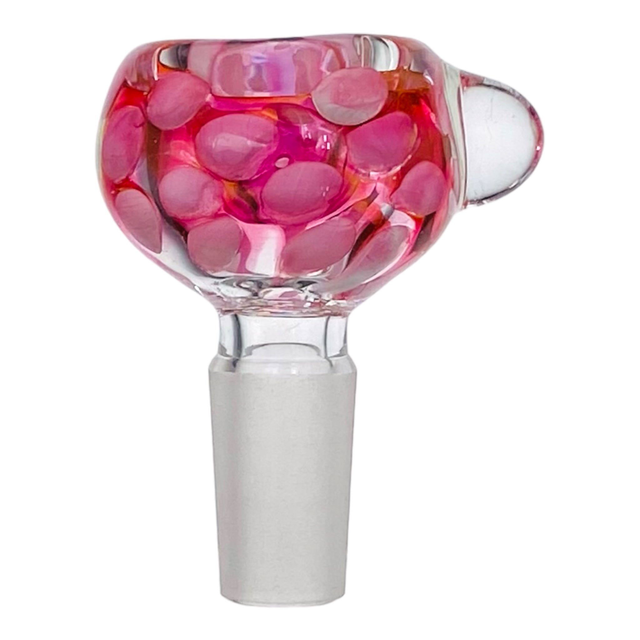 14mm Flower Bowl - Pink Fuming Implosion Dot Stack