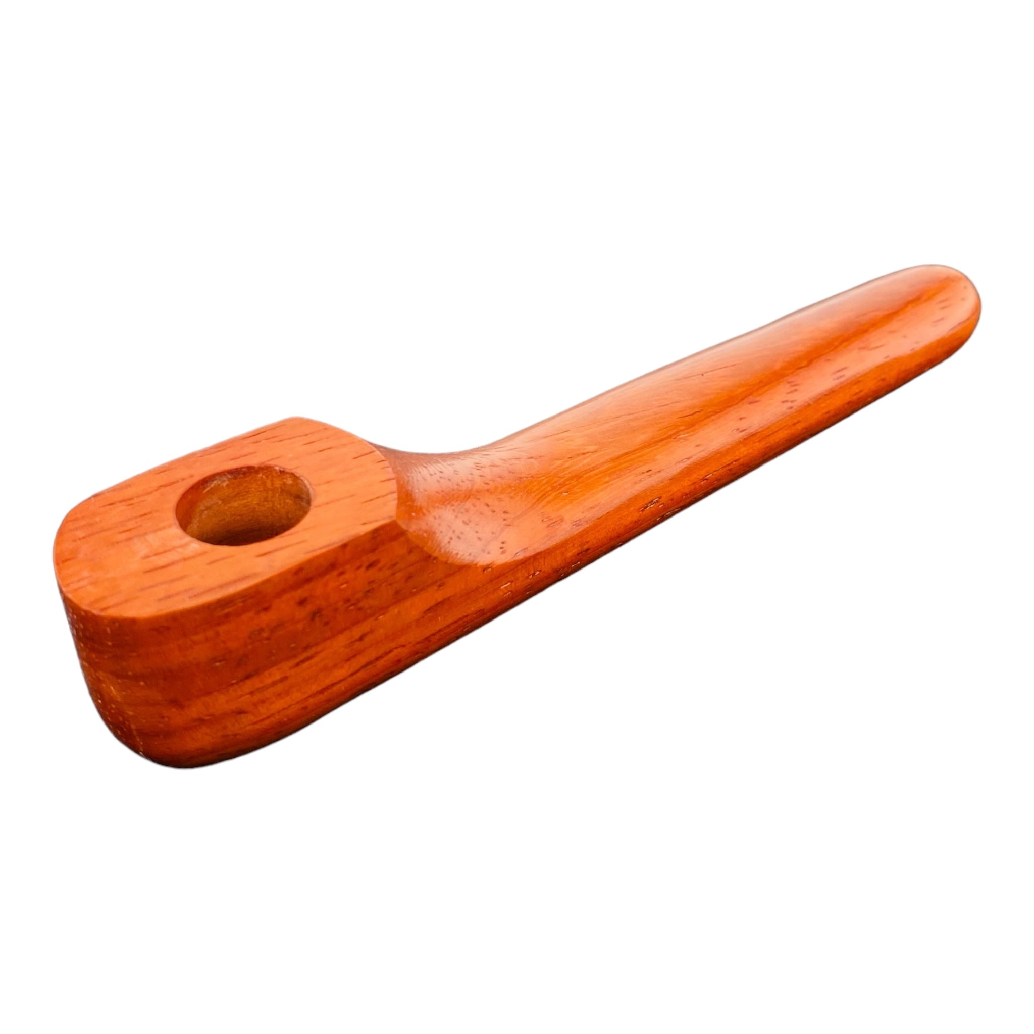 Wood Hand Pipe - 6 Inch Long Stem Wood Pipe Made From Mahogany