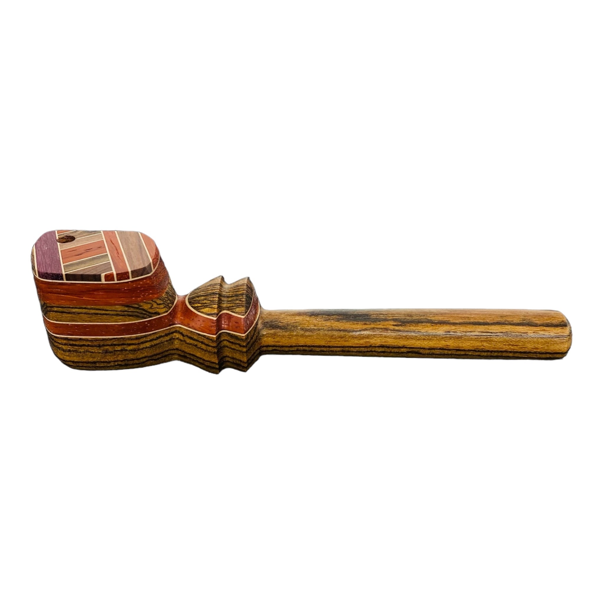 Wood Hand Pipe - Long Stem Wood Pipe With Swivel Lid