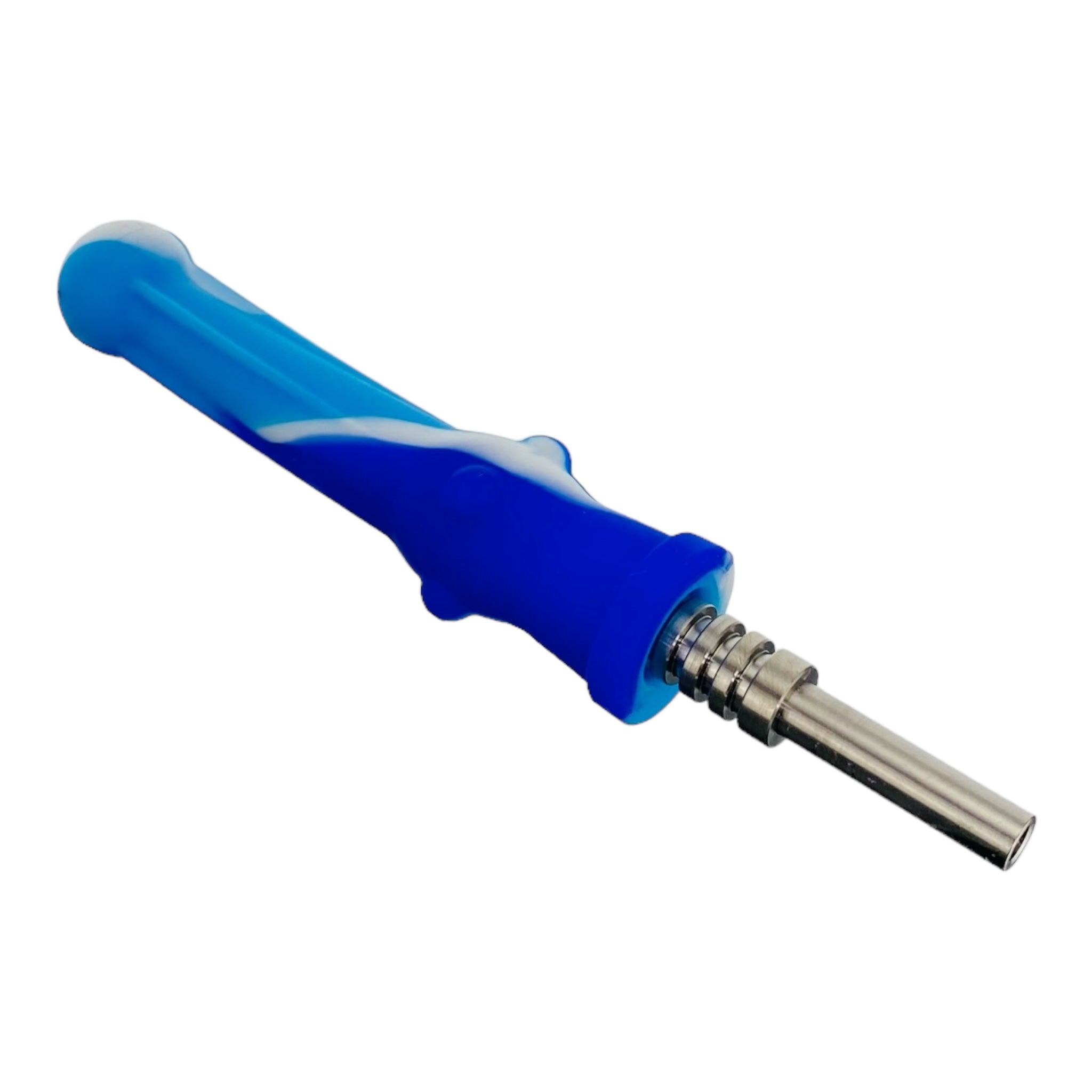 Silicone Nectar Collector With Titanium Tip 14mm Blue, and White