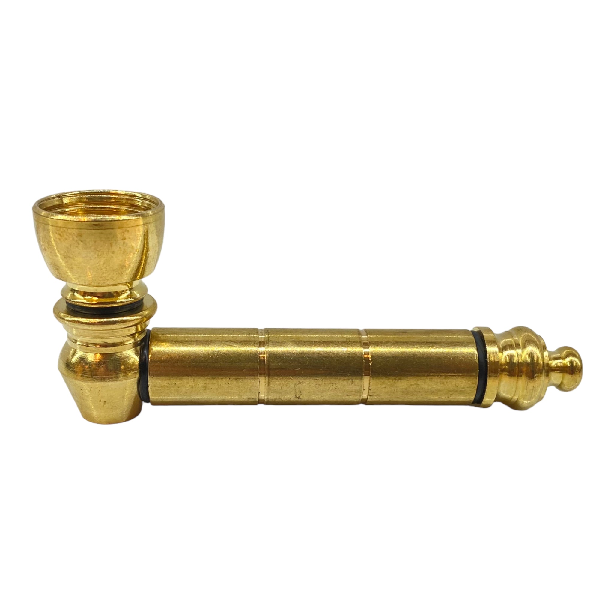 Metal Hand Pipes - Gold Basic Brass Metal Pipe With Small Chamber