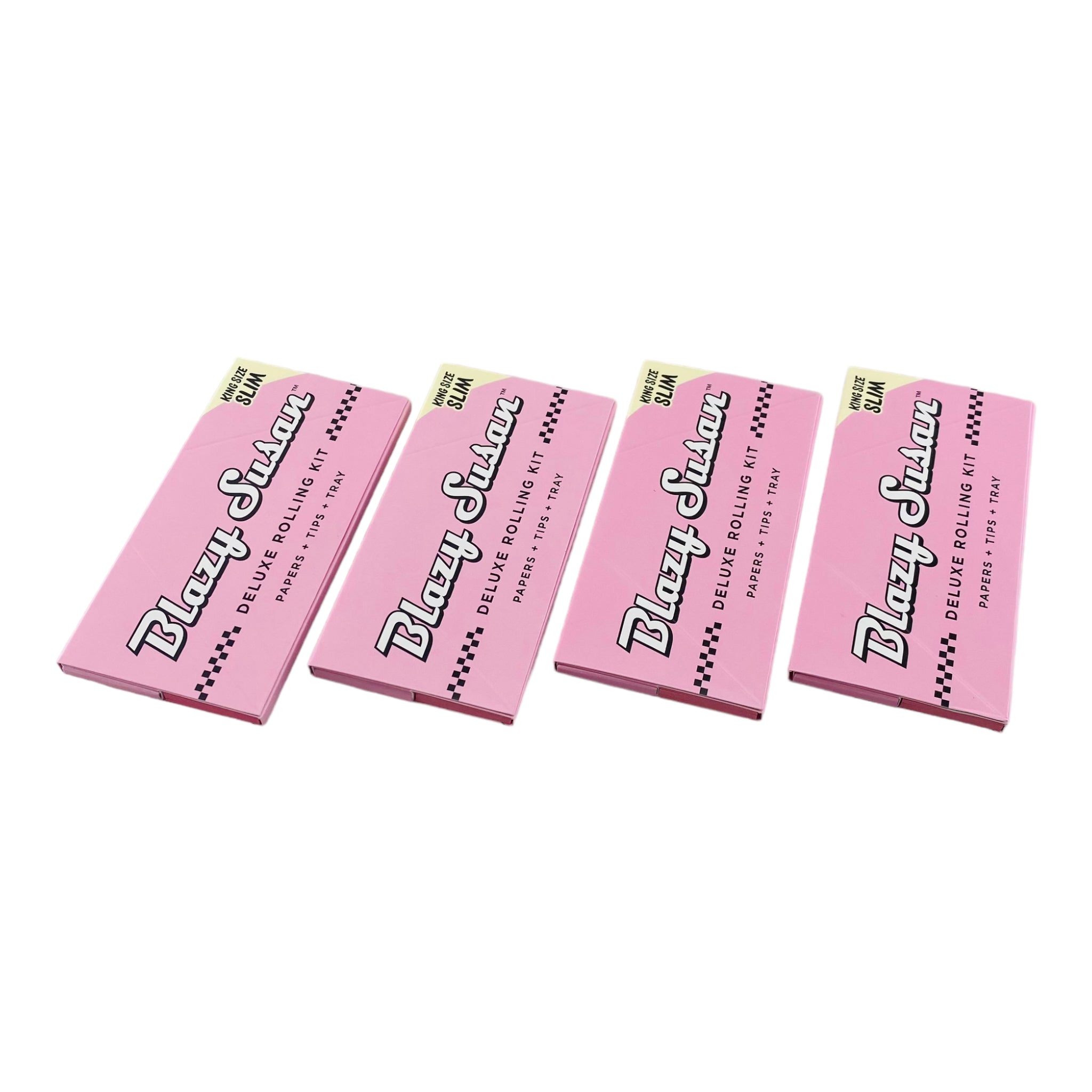 Blazy Susan Pink Deluxe Rolling Kit King Size Slim 4-pack