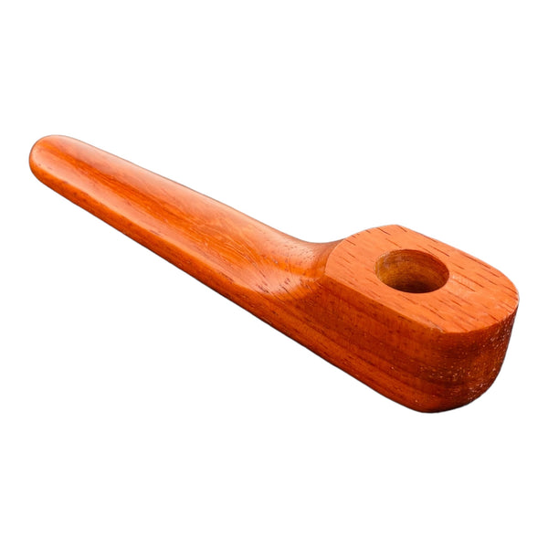 Wood Hand Pipe - Simple Skinny Long Stem Wood Pipe With Plastic Mouthp