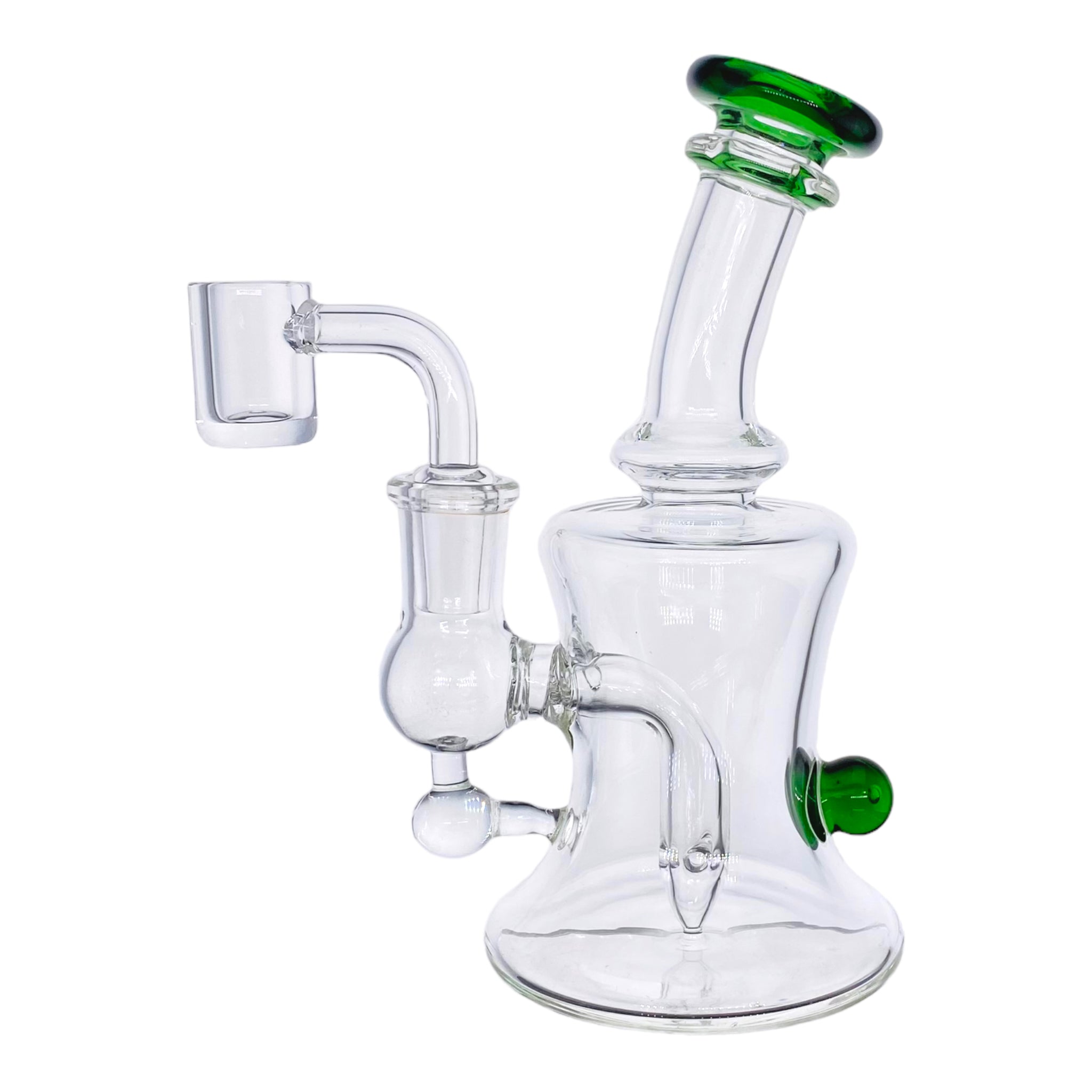 cute girly Mini Dab Rig With Green Mouthpiece And Marble