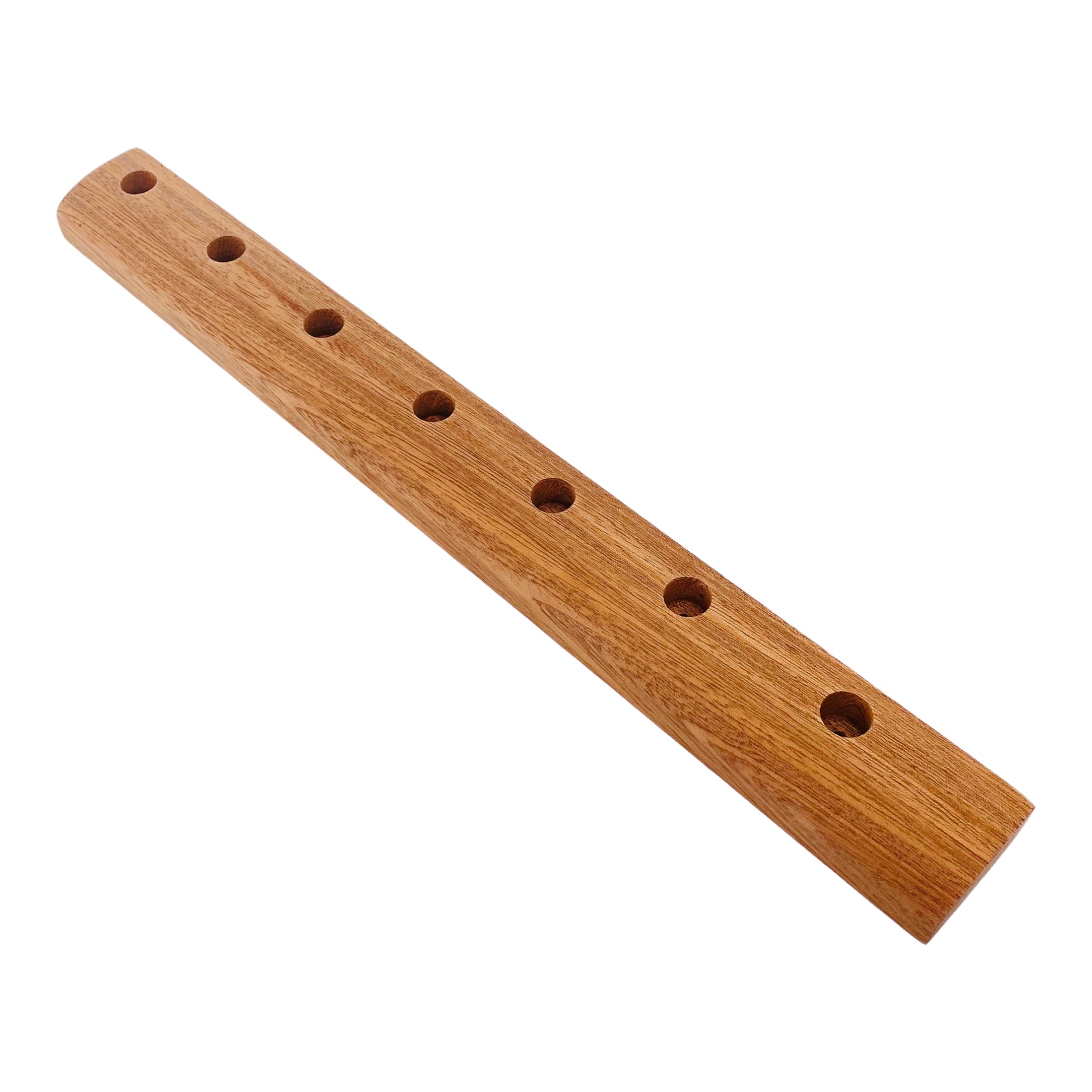 7 Hole Wood Display Stand Holder For 14mm Bong Bowl Pieces Or Quartz Bangers - Mahogany