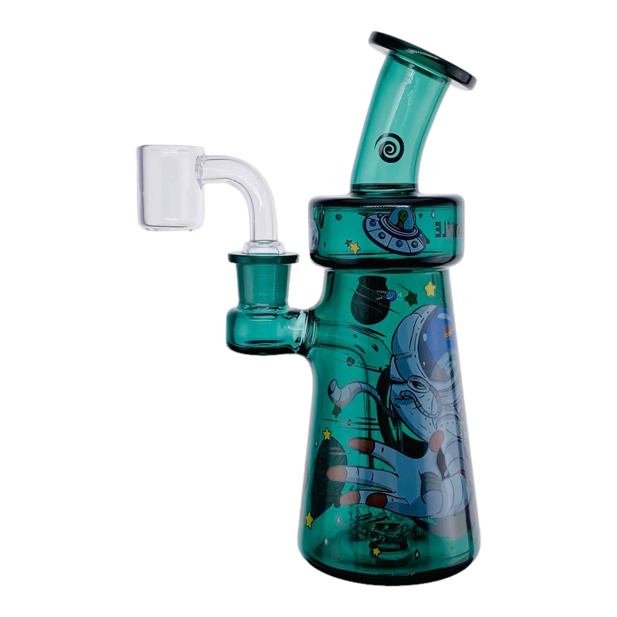 Wormhole Glass - Space Trippin Green Dab Rig
