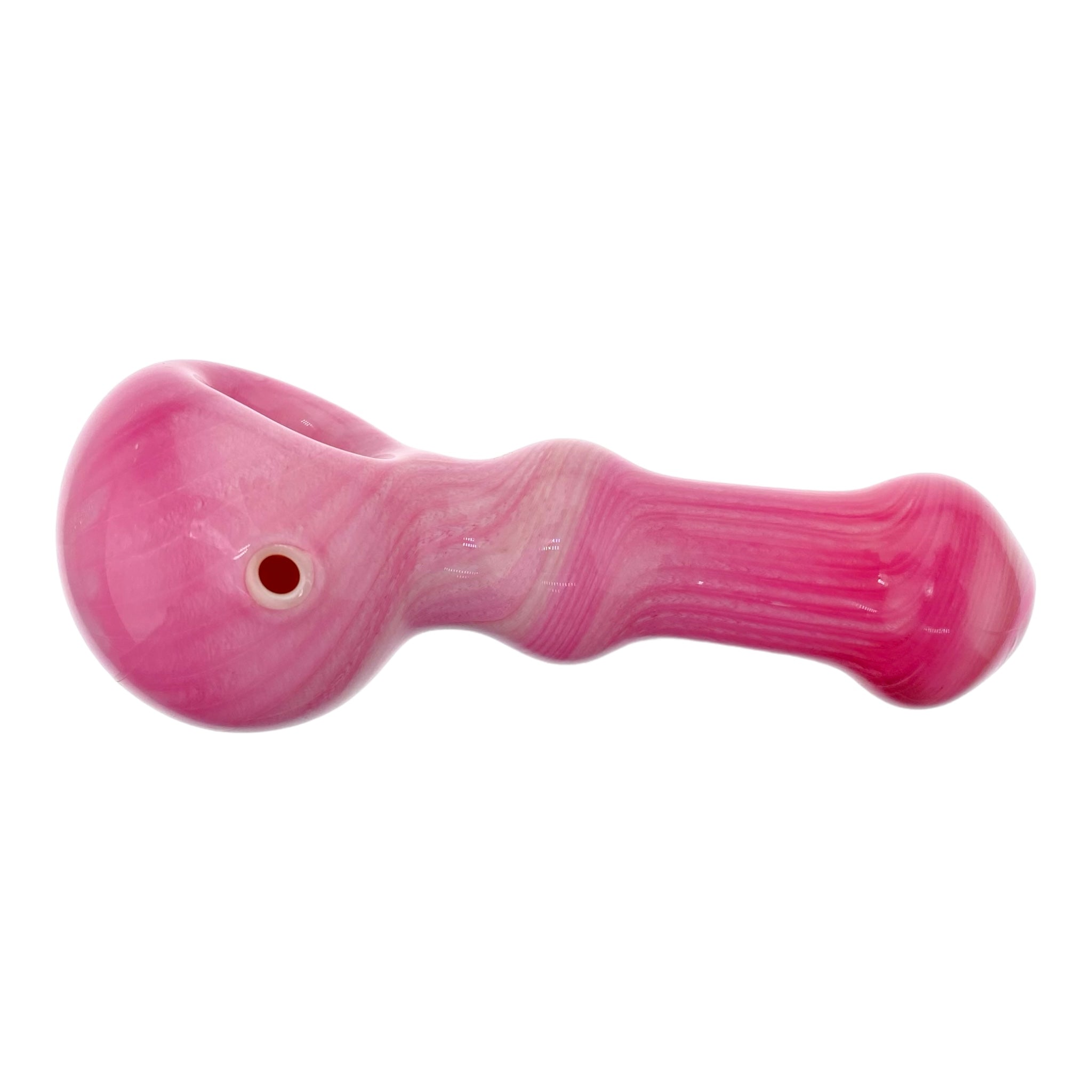 cute and girly Pink Over White Glass Hand Pipe for sale