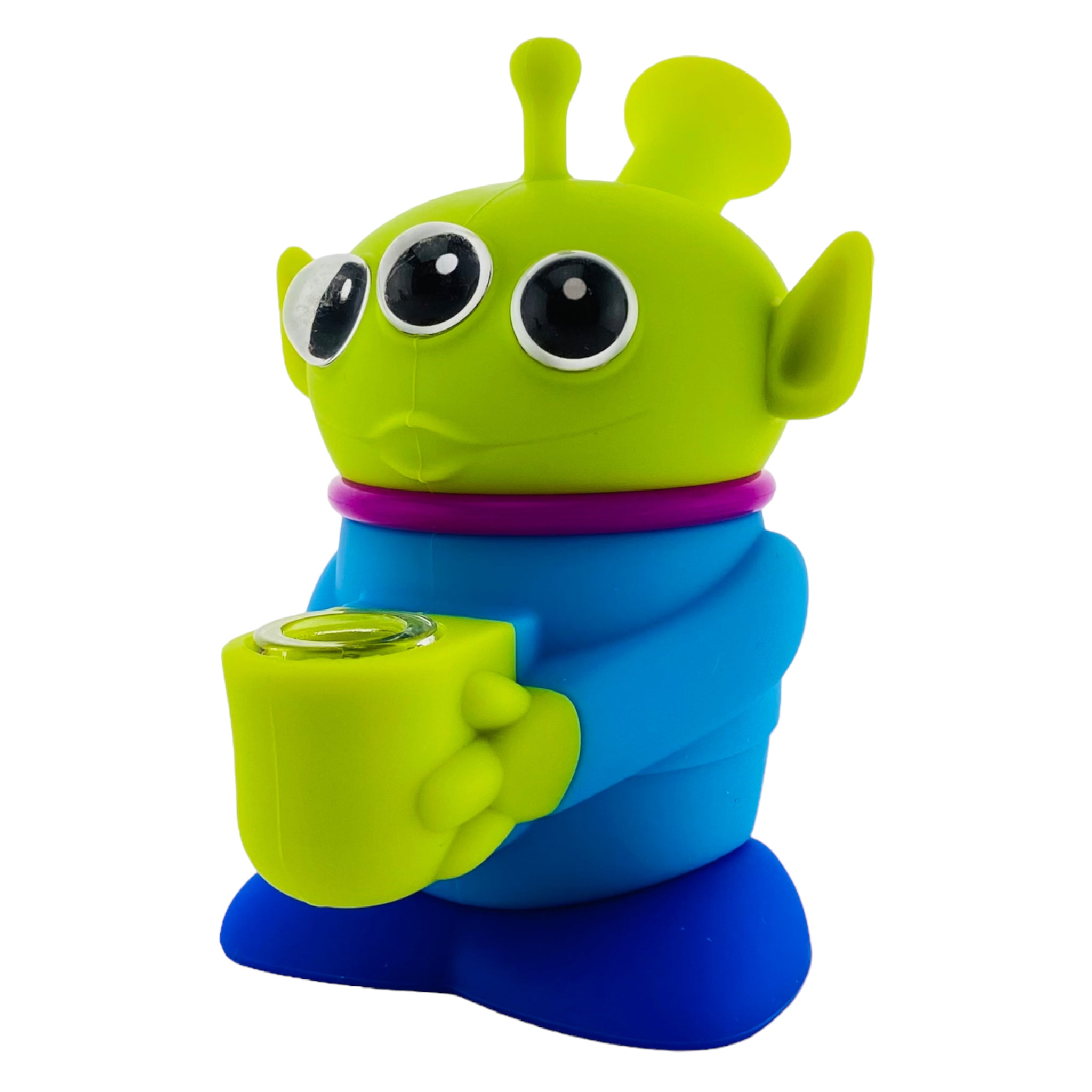 toy story green alien martian silicone hand pipe