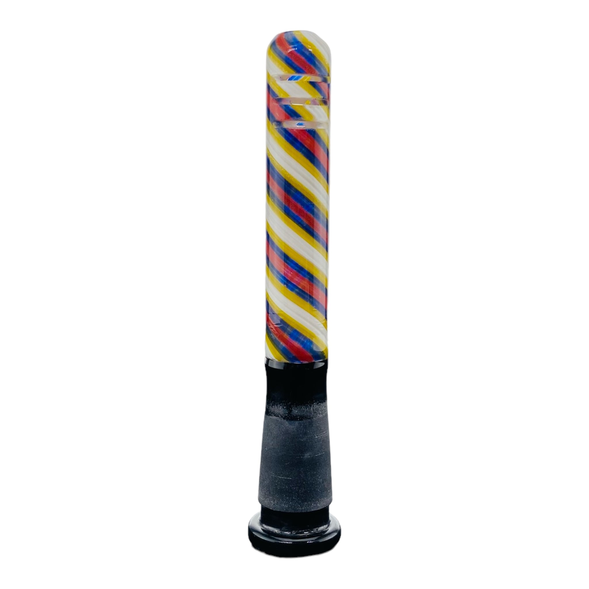 3.5 Inch 14mm - 10mm Downstem For Glass Bong With Multi Color Twist Linework