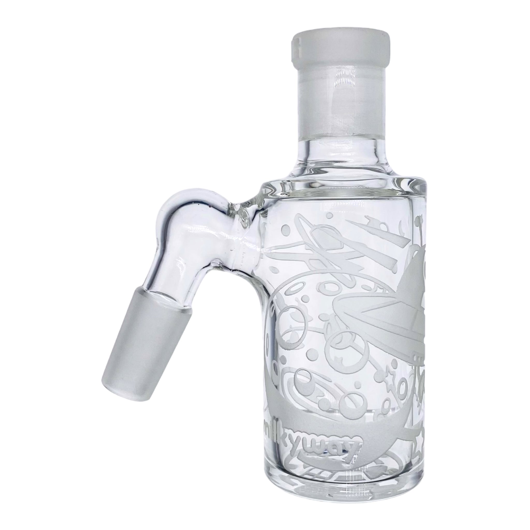 Milkyway Glass - Space Odyssey Dry Ashcatcher for bongs - 45 Degree Male Clear