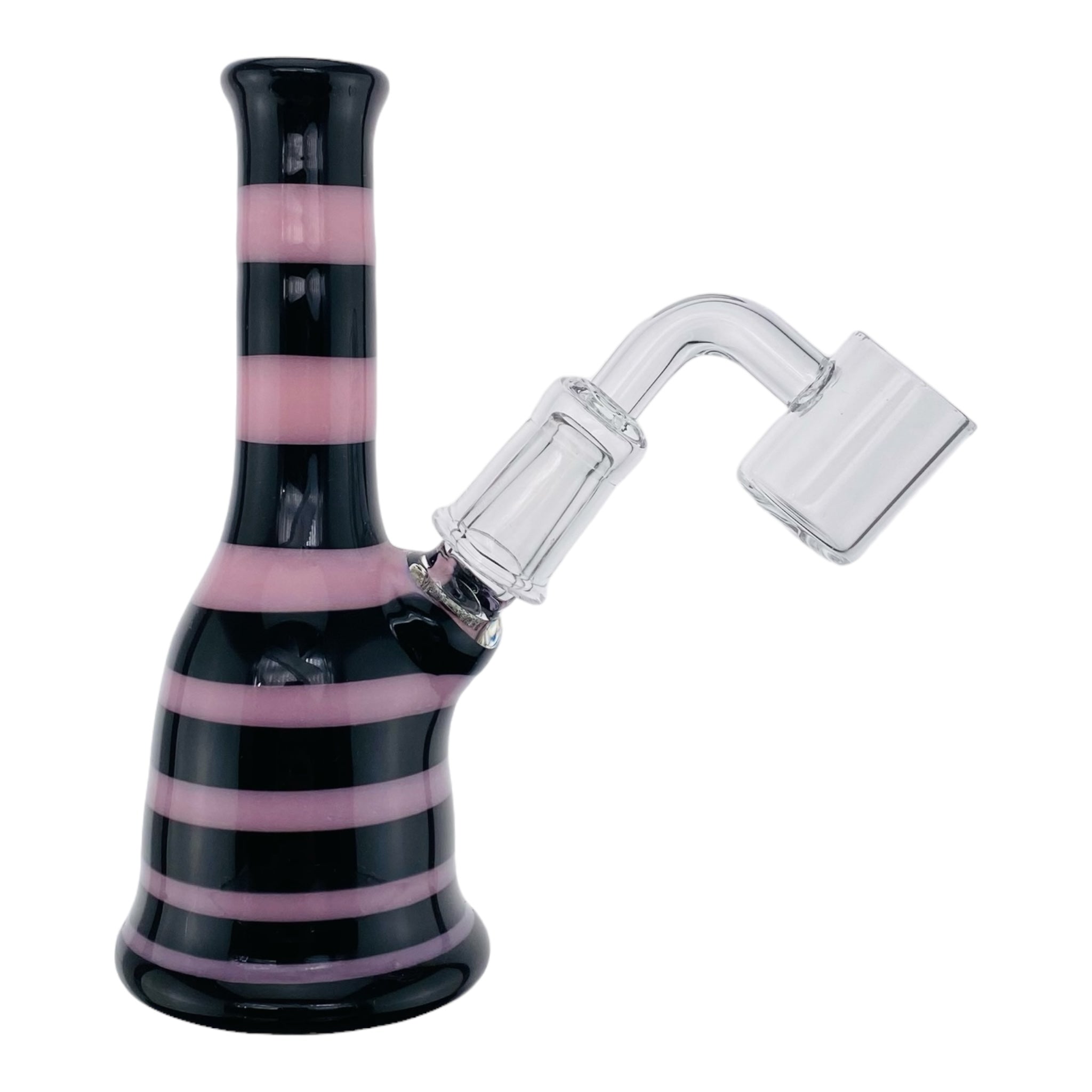 cute and girly heady glass Pink And Black Mini Custom Dab Rig for sale