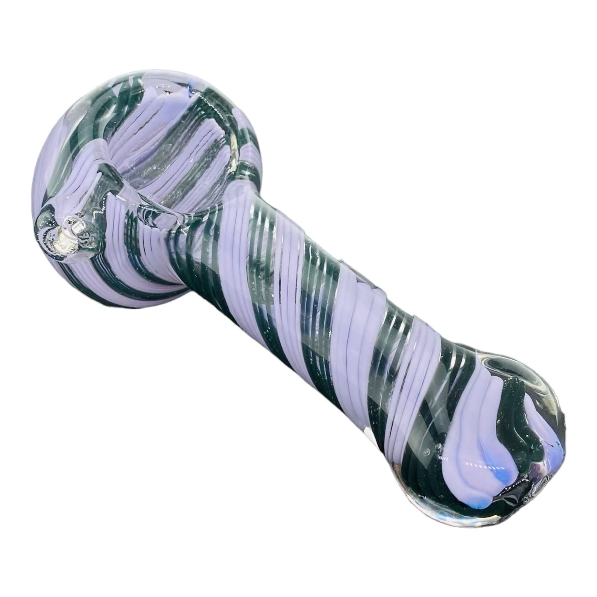 Purple And Black Double Twist Glass Hand Pipe for sale