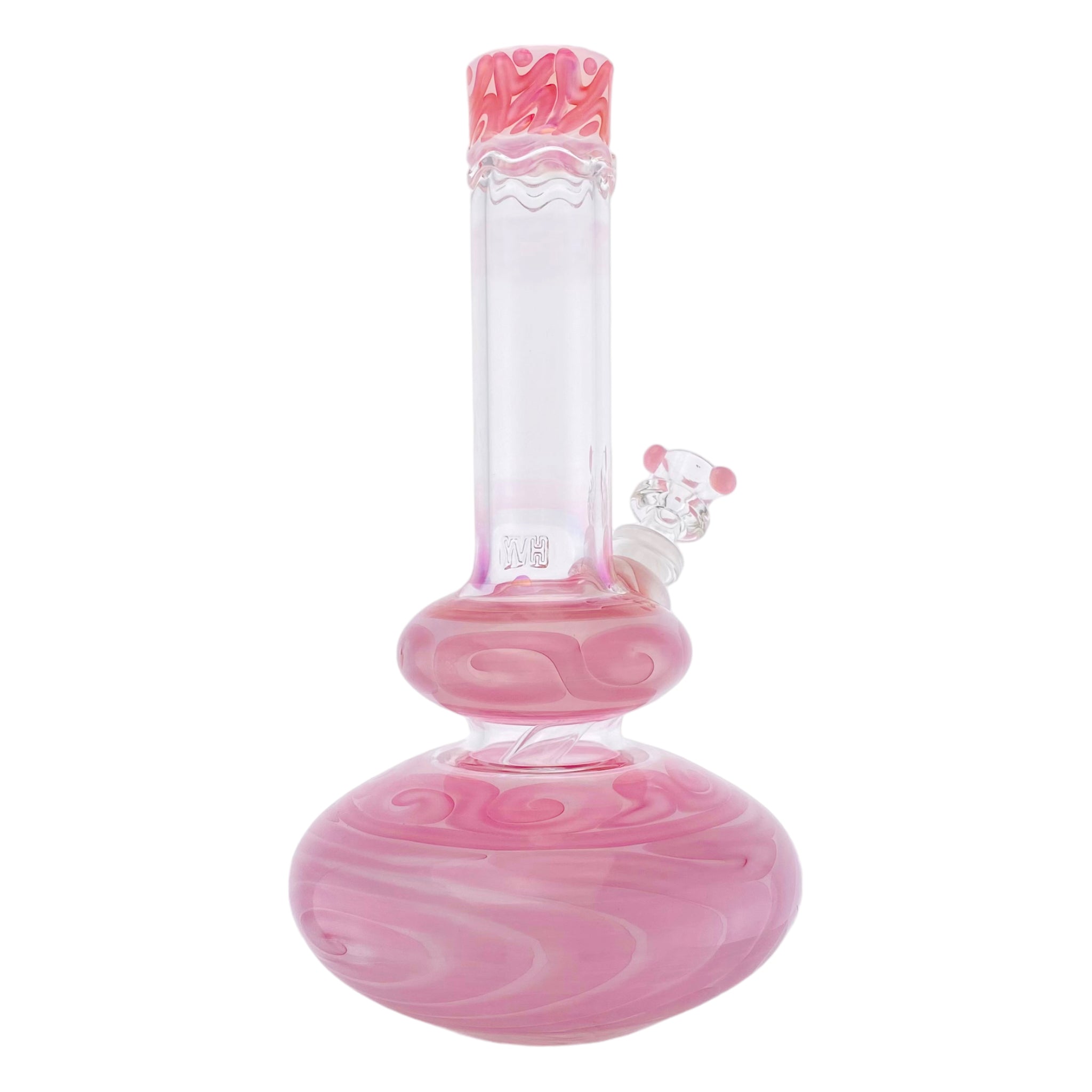 cute heavu duty durable HVY Glass - Pink Double Bubble Glass Bong