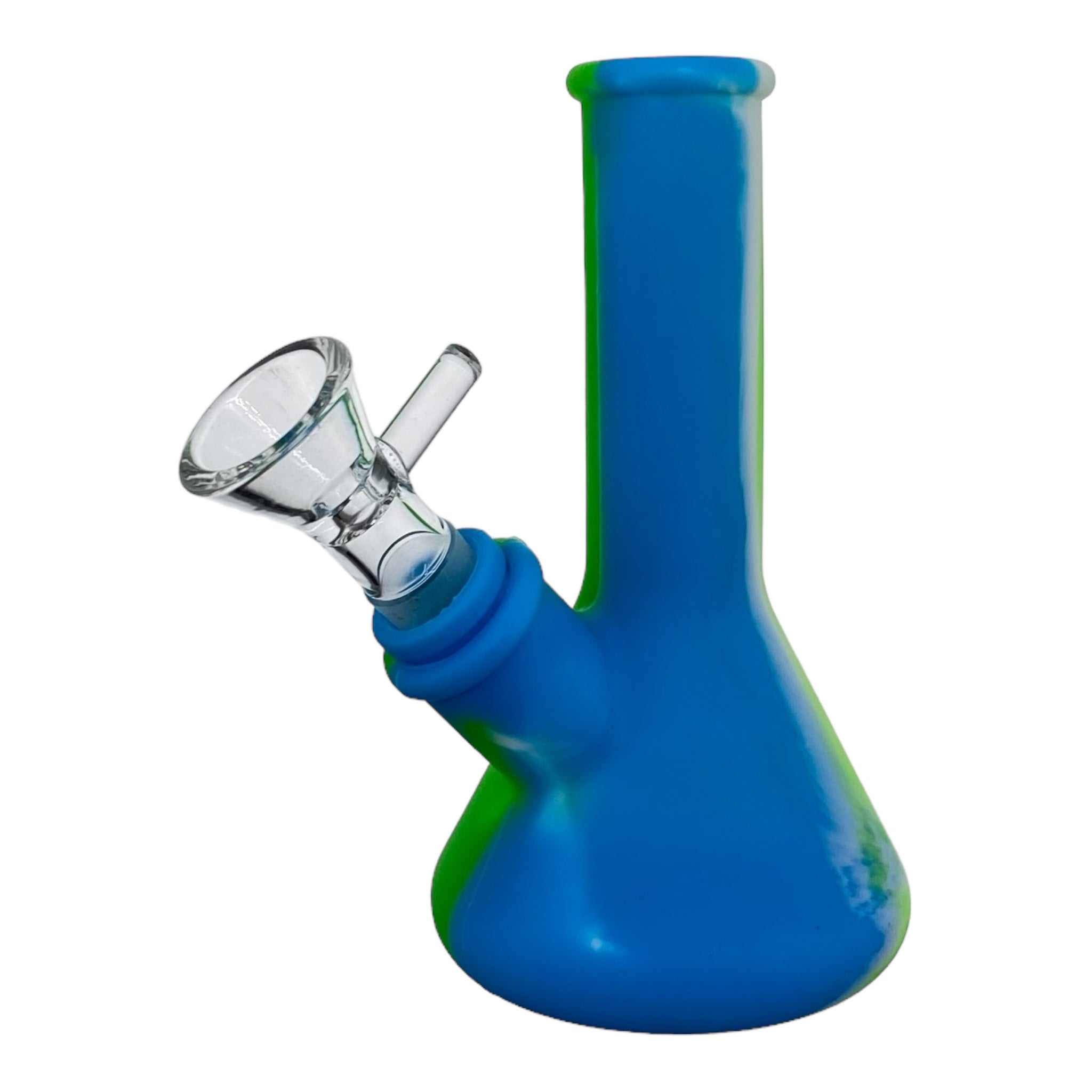 5 Inch Mini Silicone Beaker Bong Blue And Green for sale