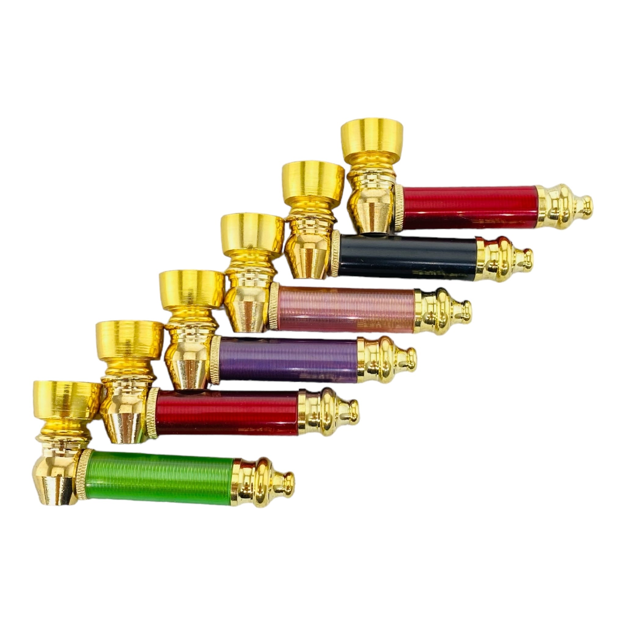 Metal Hand Pipes - Brass Hand Pipe With Color Plastic Stem