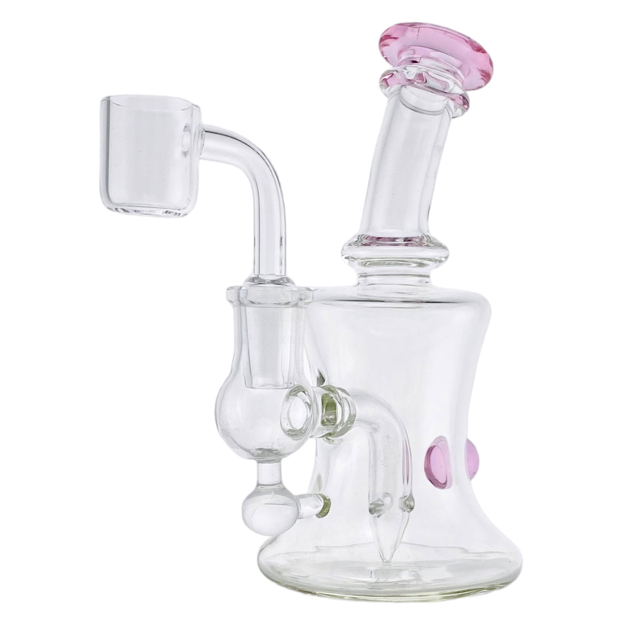 Mini Dab Rig With Pink Mouthpiece And Marble