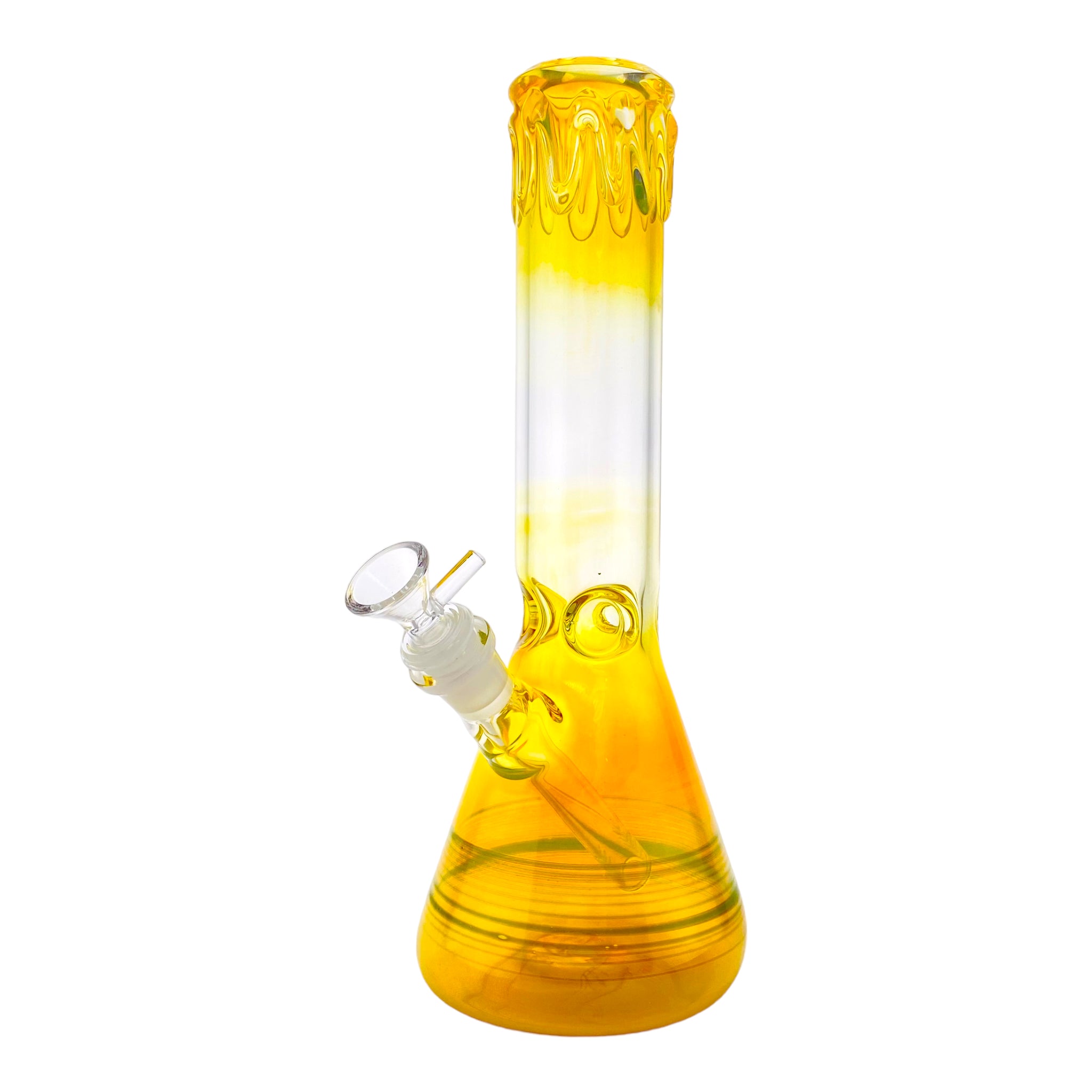 Fumed 12 Inch Beaker Base Bong With Color Spiral Wrap Base