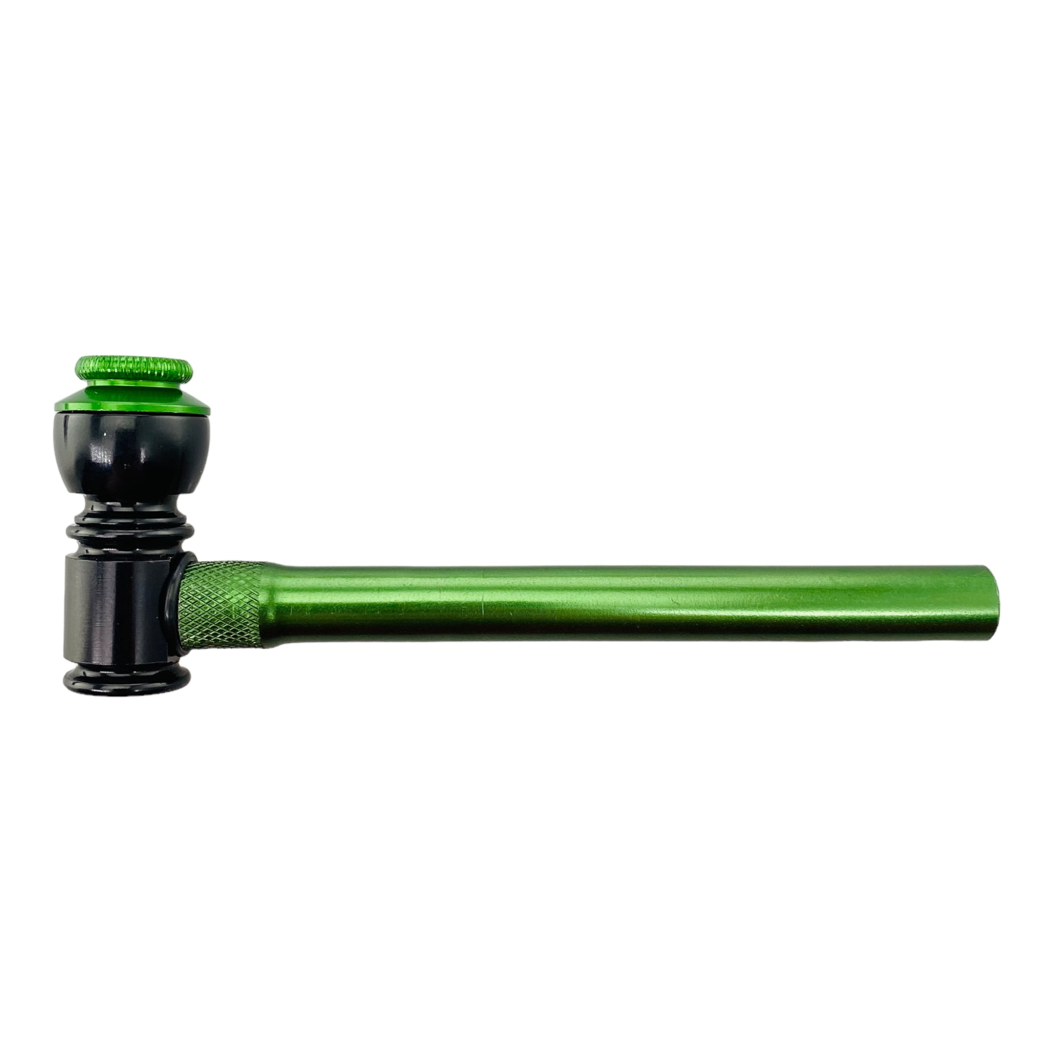 green Metal Hand Pipes - Basic Narrow Long Stem Hand Pipe With Cap