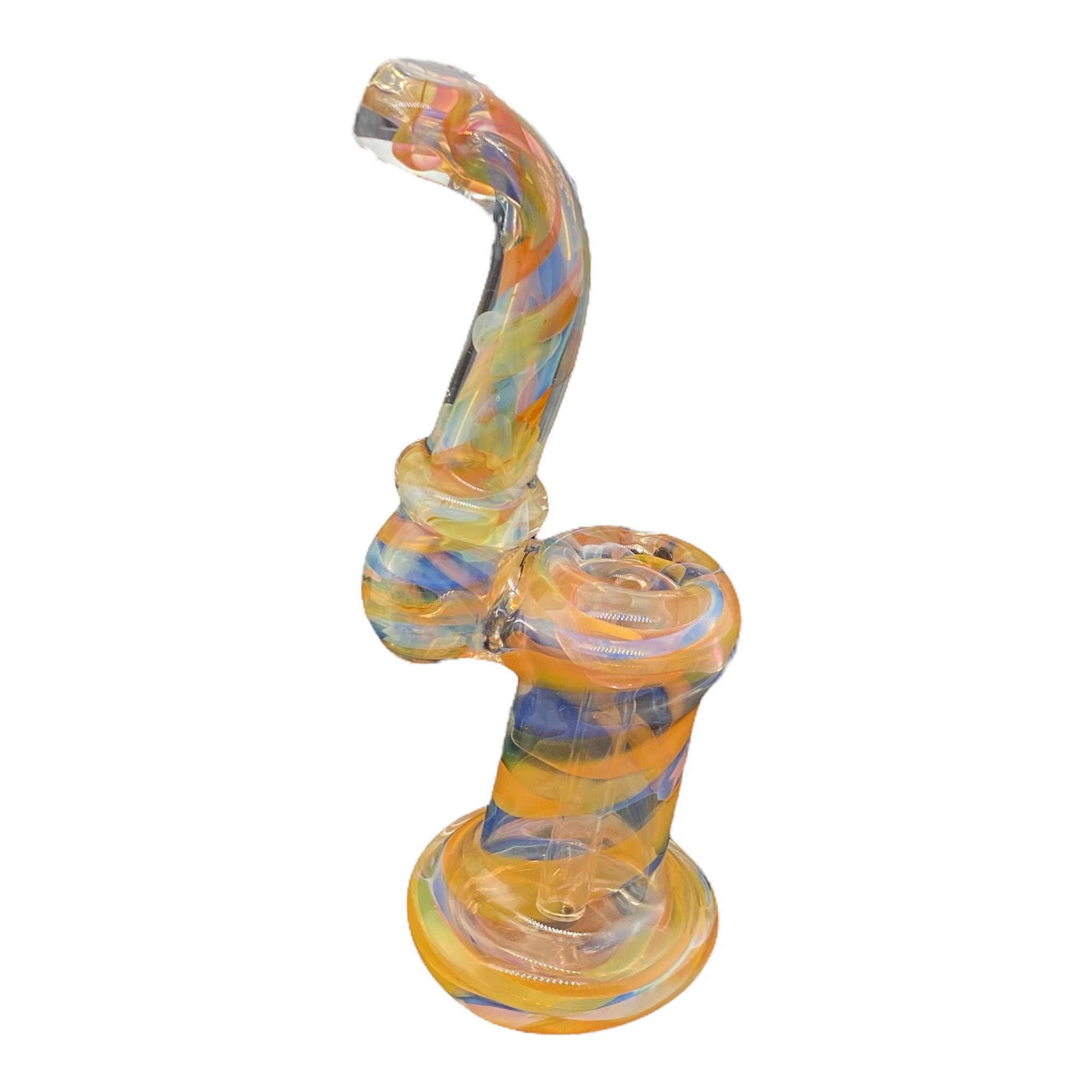 Stand Up Silver And Gold Fumed Bubbler Hammer water pipe