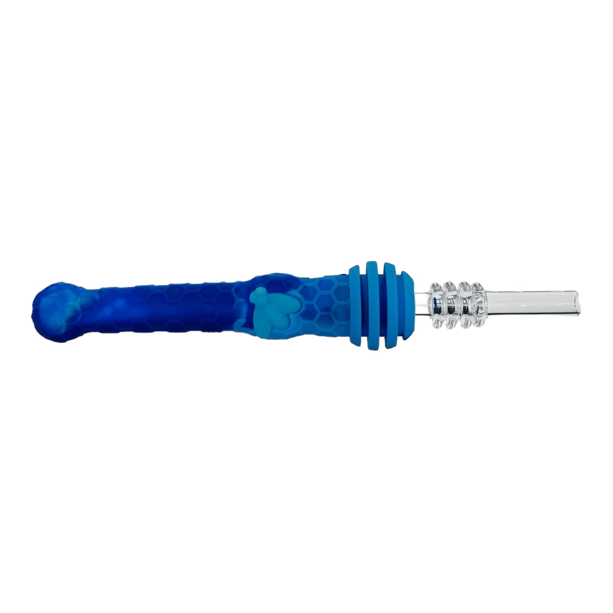 Silicone Nectar Collector With Quartz Tip 14mm Blue With Honeybee