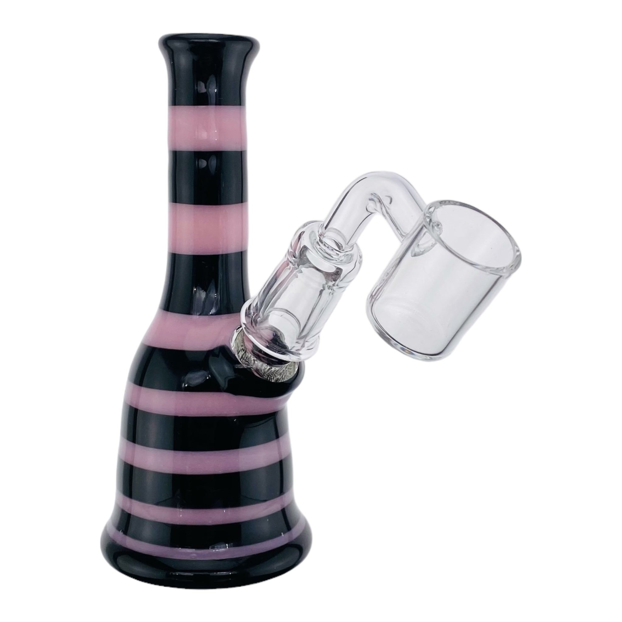 cute and girly heady glass Pink And Black Mini Custom Dab Rig for sale