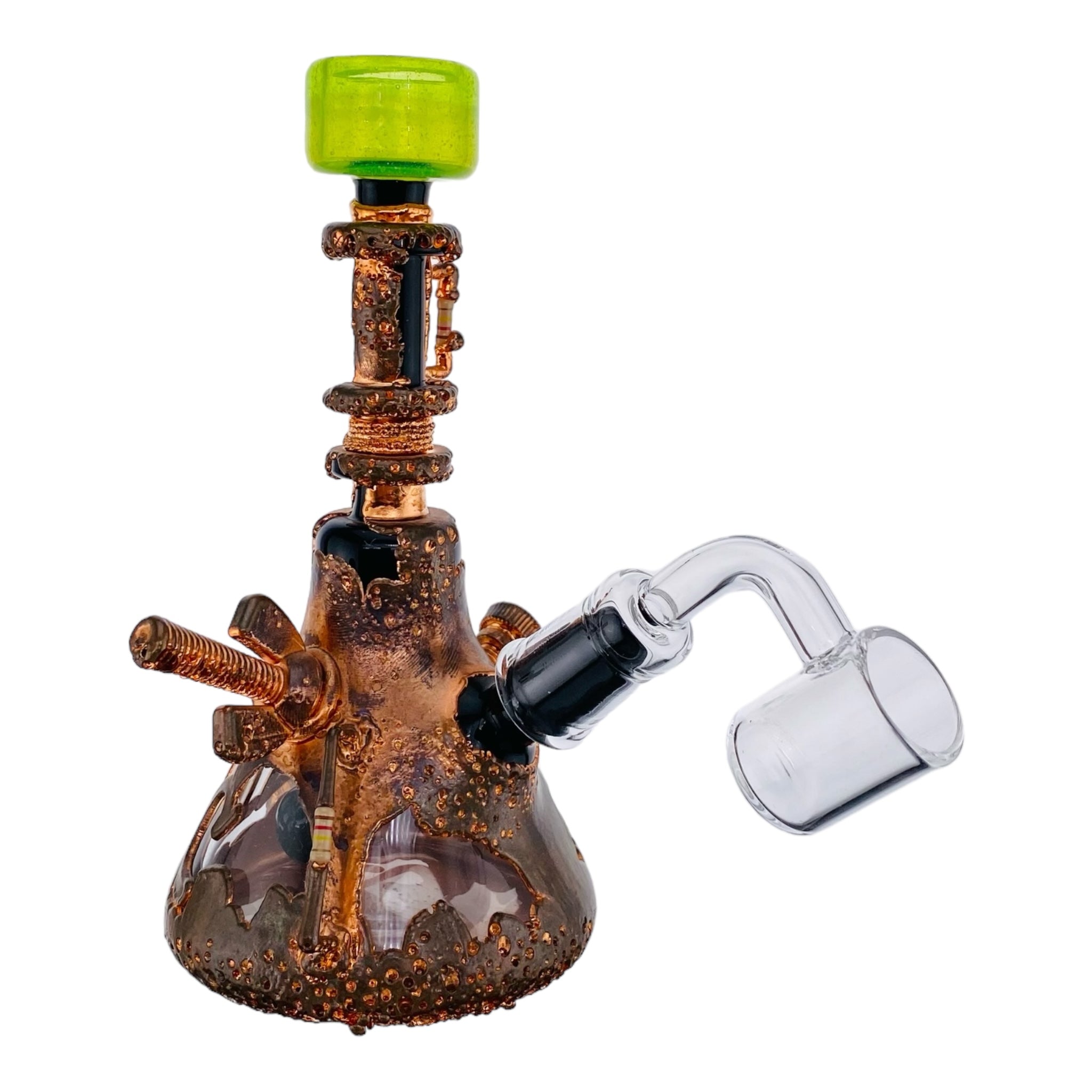 heady glass dab rig by Snic Barnes Glass - Copper Electroformed Glass Dab Rig for sale
