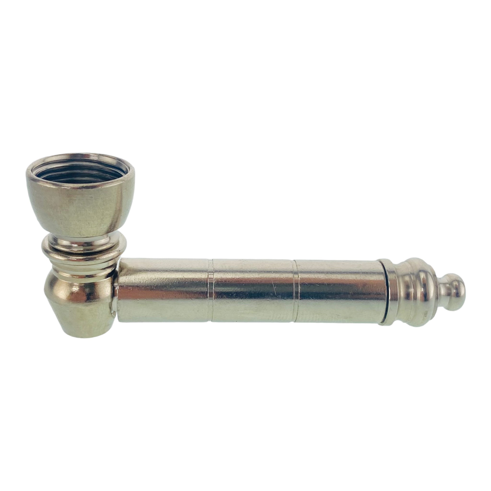 Metal Hand Pipes - Silver Basic Aluminum And Brass Metal Pipe With Small Chamber