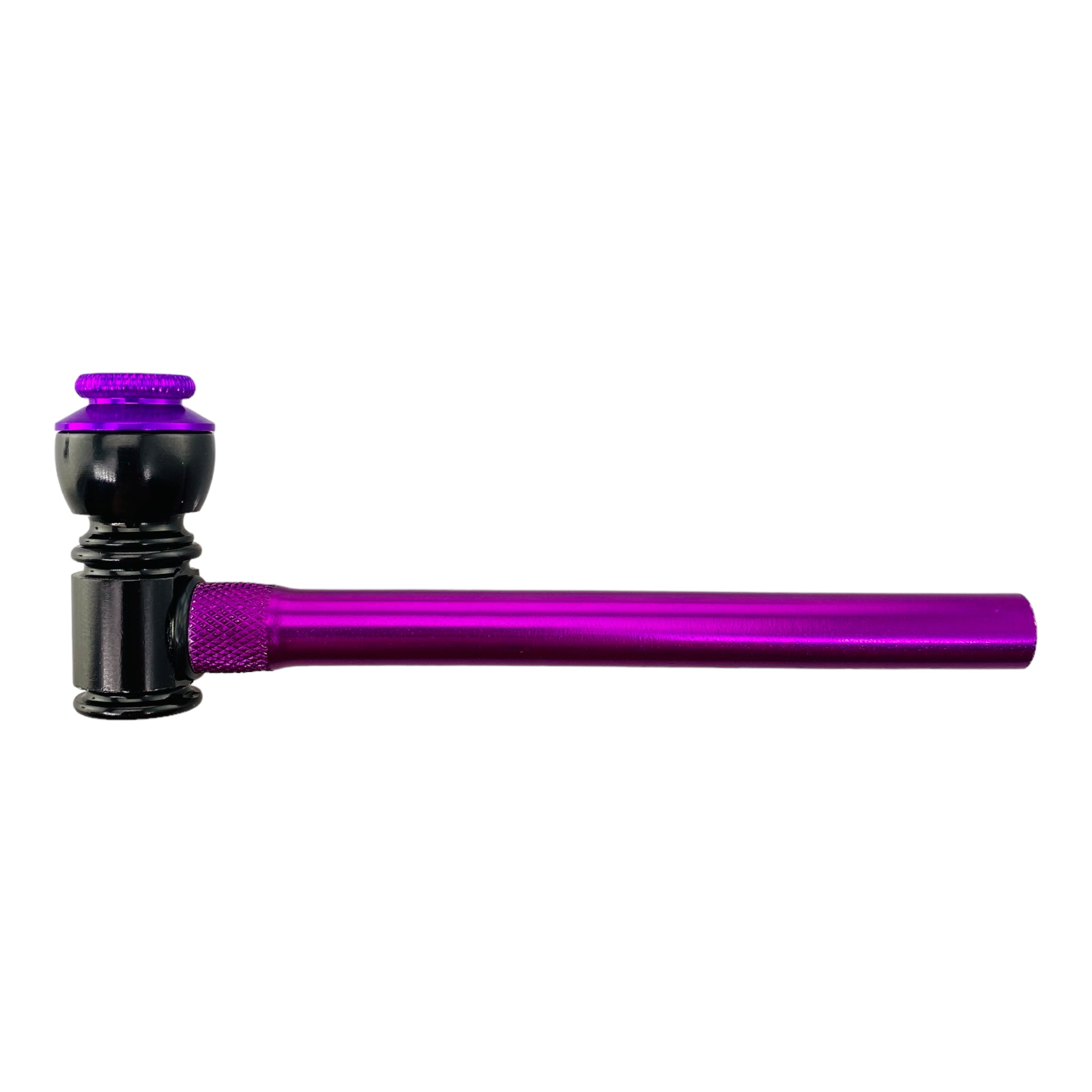 purple Metal Hand Pipes - Basic Narrow Long Stem Hand Pipe With Cap