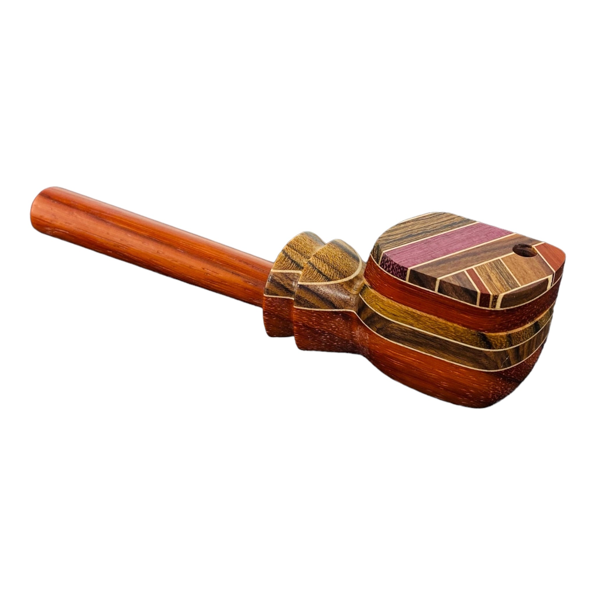 Wood Hand Pipe - Long Stem Wood Pipe With Swivel Lid