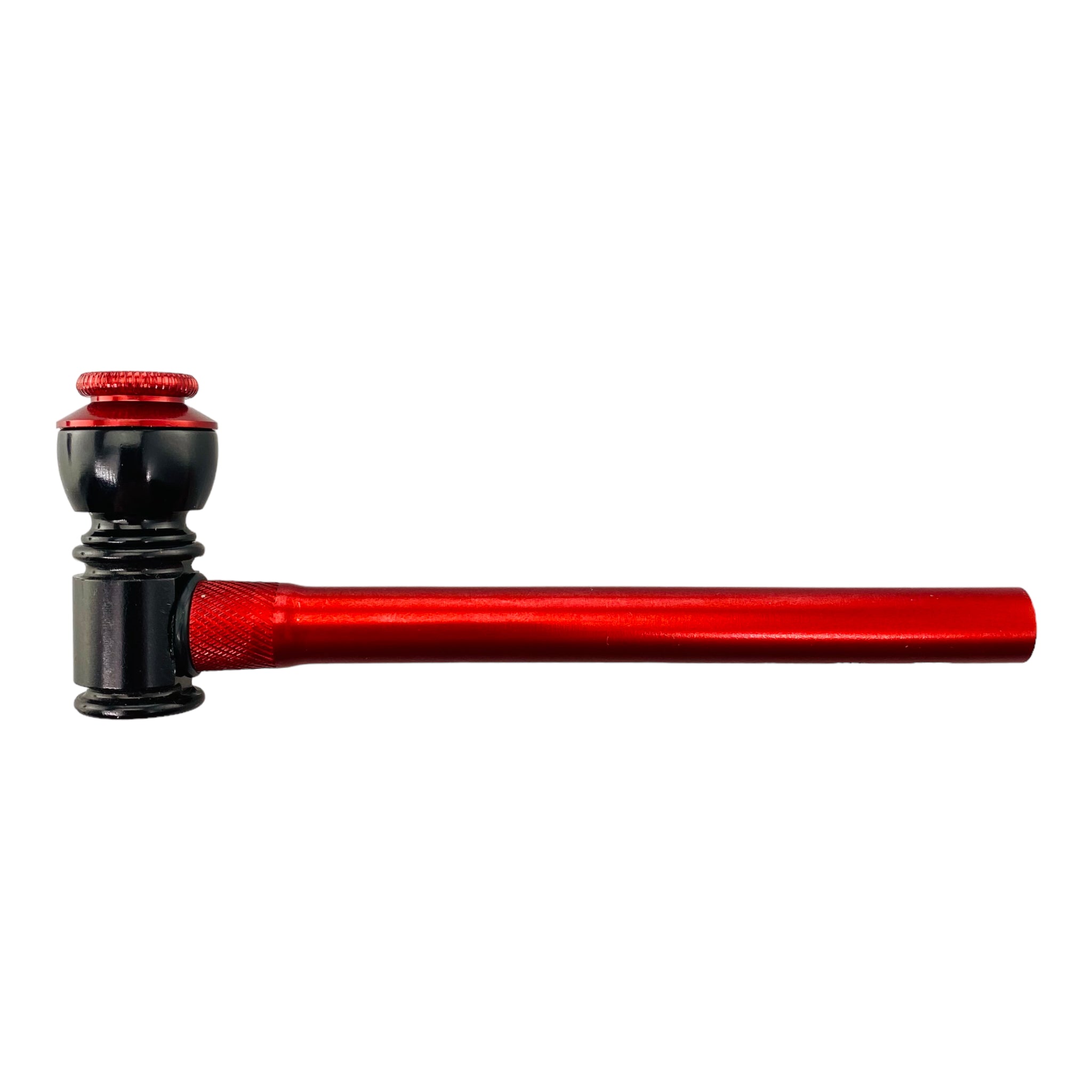 red Metal Hand Pipes - Basic Narrow Long Stem Hand Pipe With Cap