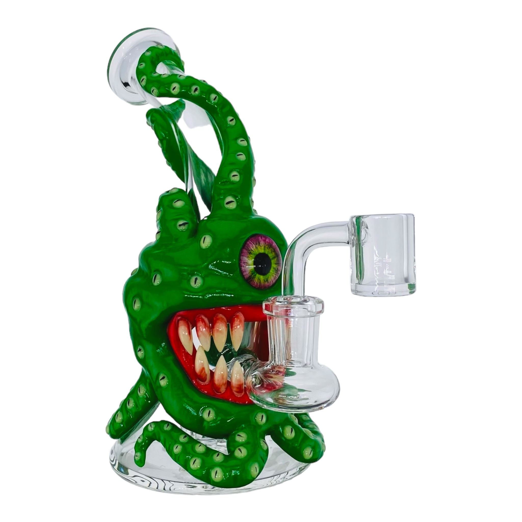 small cute Green Cyclops Octopus Monster Dab Rig for sale