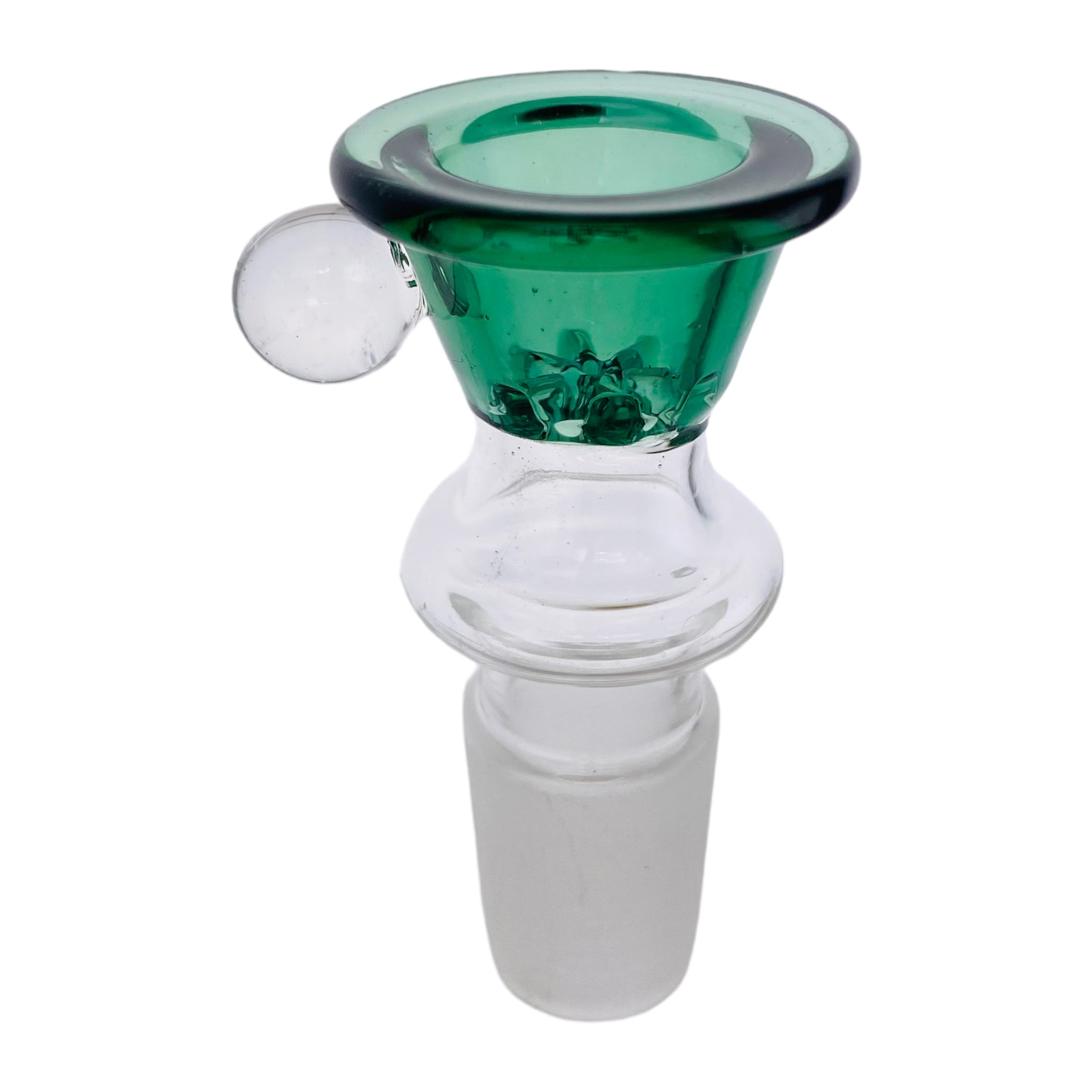 18mm Flower Bowl - Large Martini Funnel Bong Bowl Piece With Built In Screen - Lake Green