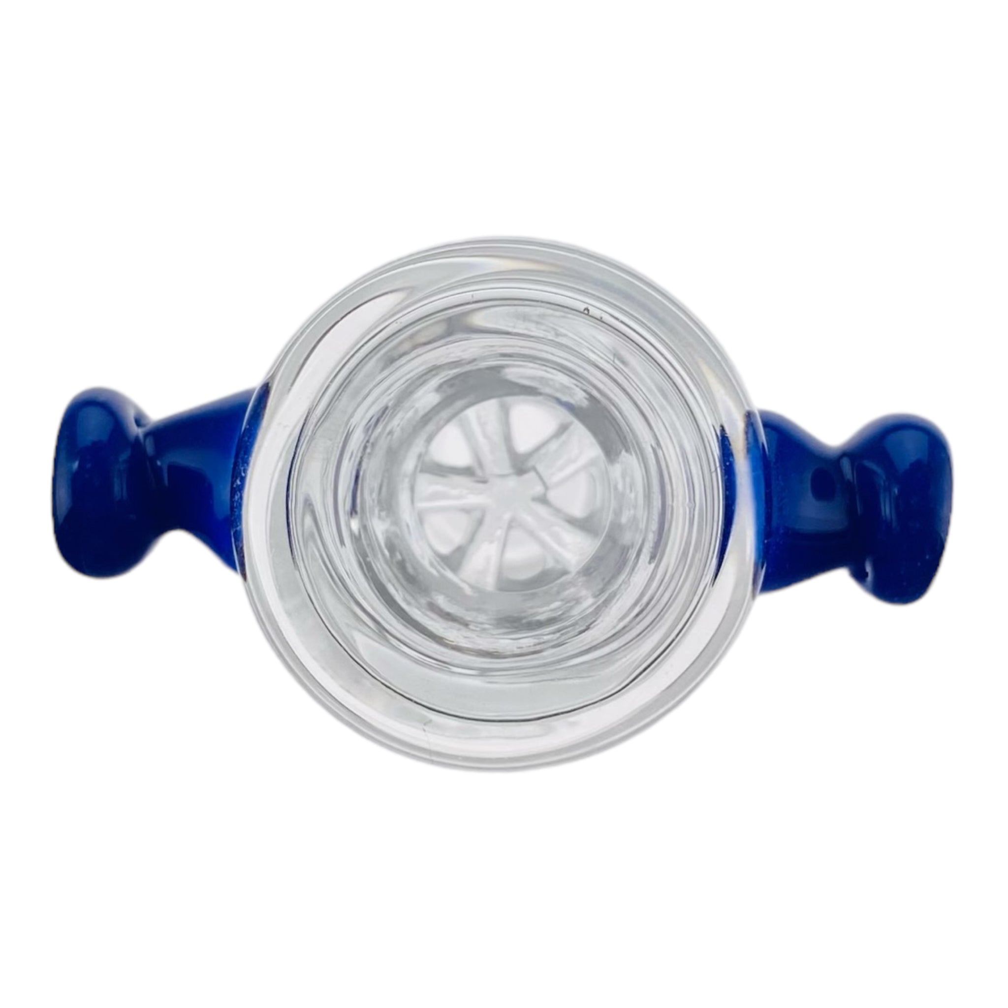 14mm Flower Bowl With Built In Multi Hole Screen Blue Handles