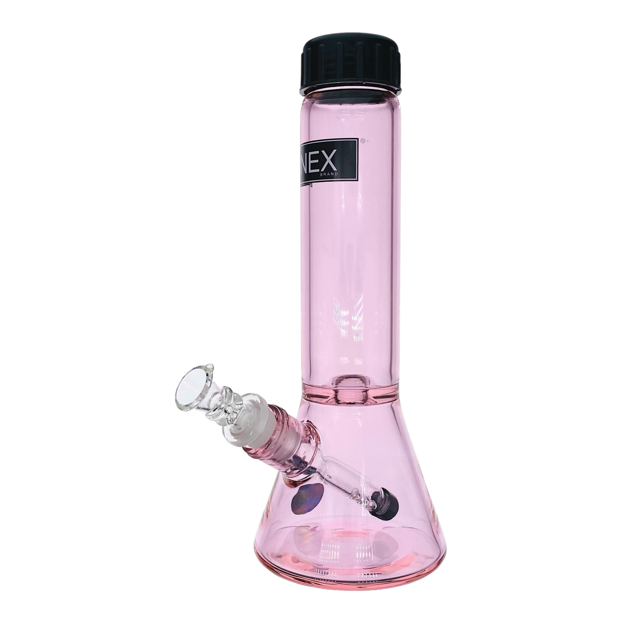 cute Travel bong Inex Glass - Pink Beaker Glass Bong With Screw Caps