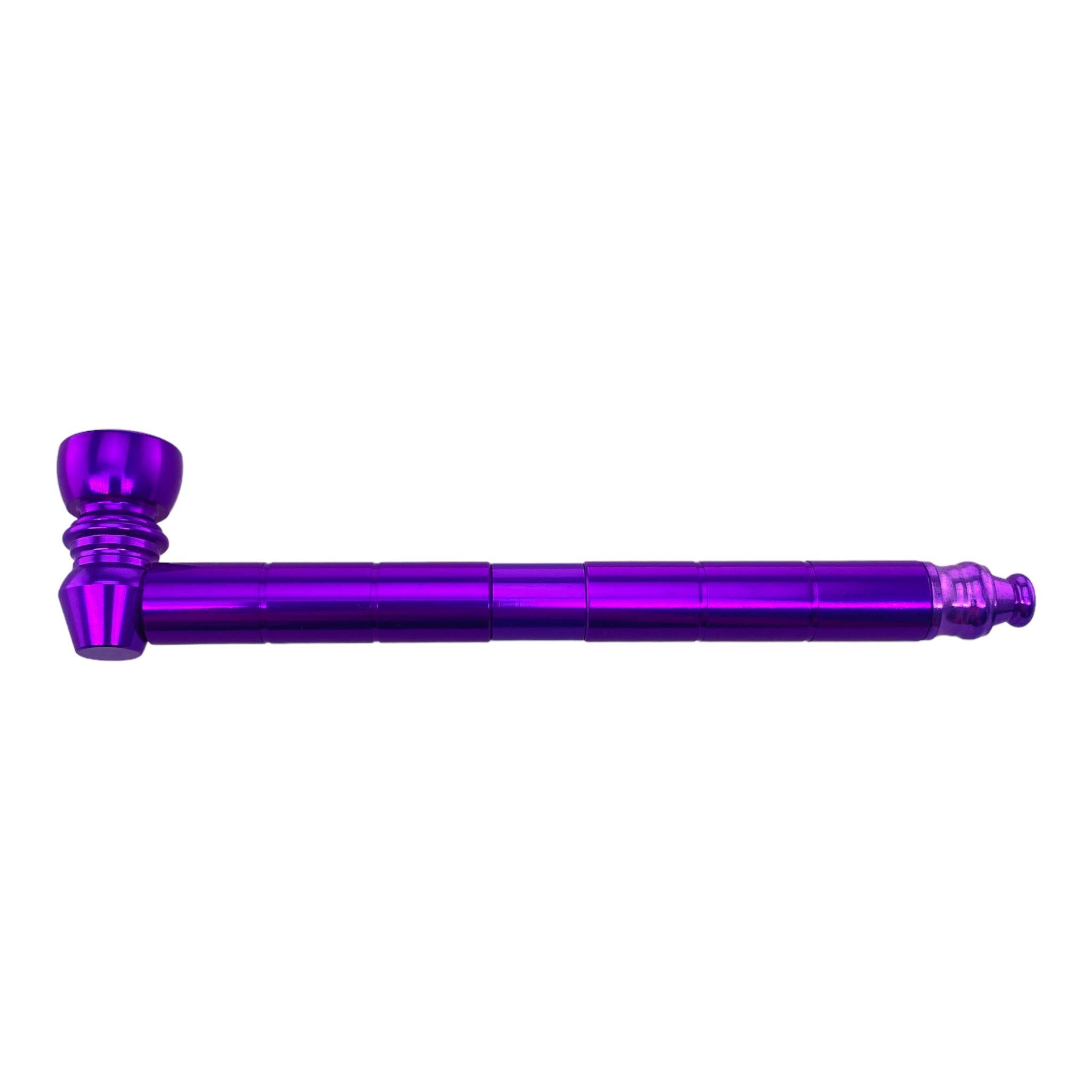 purple long stem aluminum metal smoking pipe