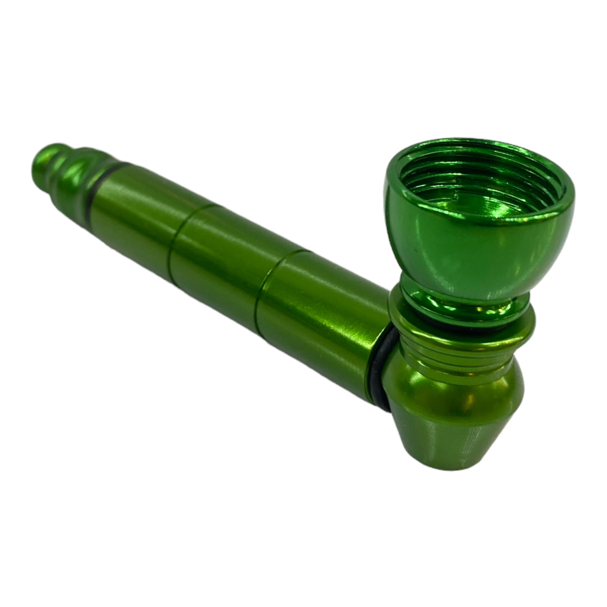 Metal weed and tobbaco pipe green basic metal pipe with small chamber for sale free shipping