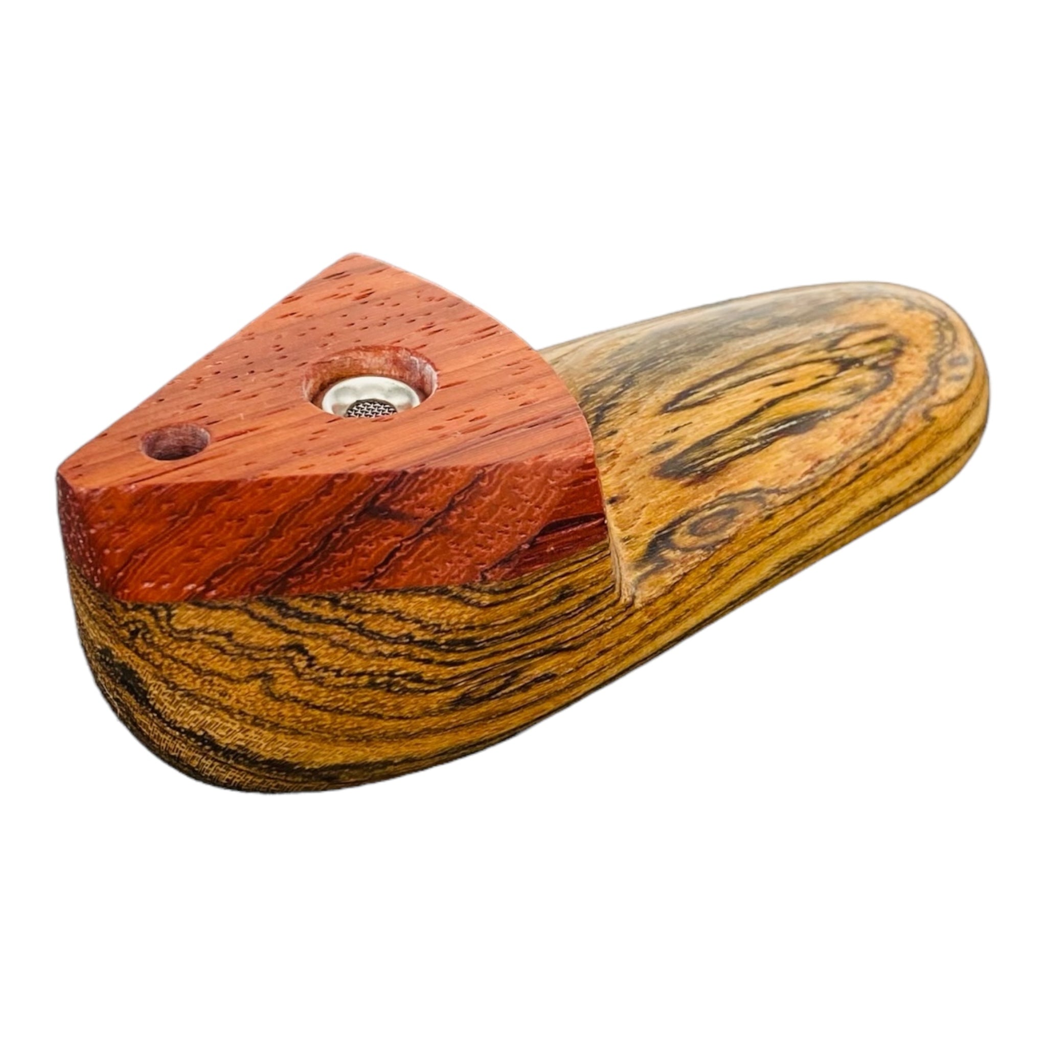 Wood Hand Pipe - Large Oval Hand Pipe With Triangle Lid With Vent
